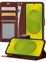 LUQ LUQ Samsung Galaxy S25 Hoesje Bookcase - Bruin