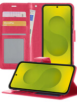 LUQ LUQ Samsung Galaxy S25 Hoesje Bookcase - Donkerroze