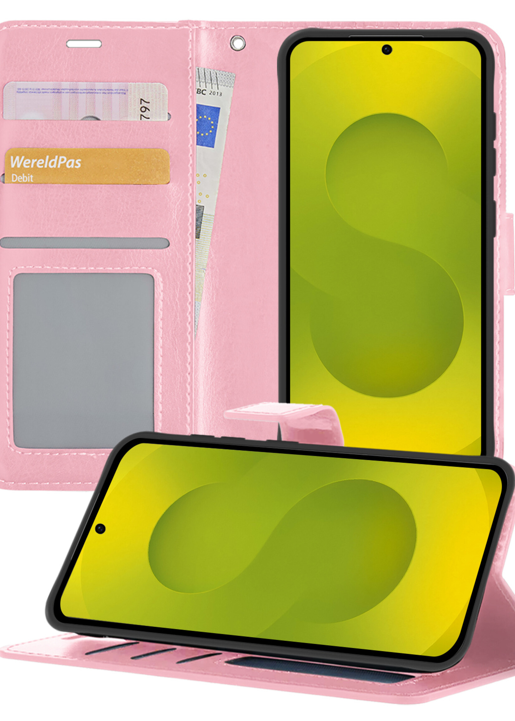 LUQ LUQ Samsung Galaxy S25 Hoesje Bookcase - Lichtroze