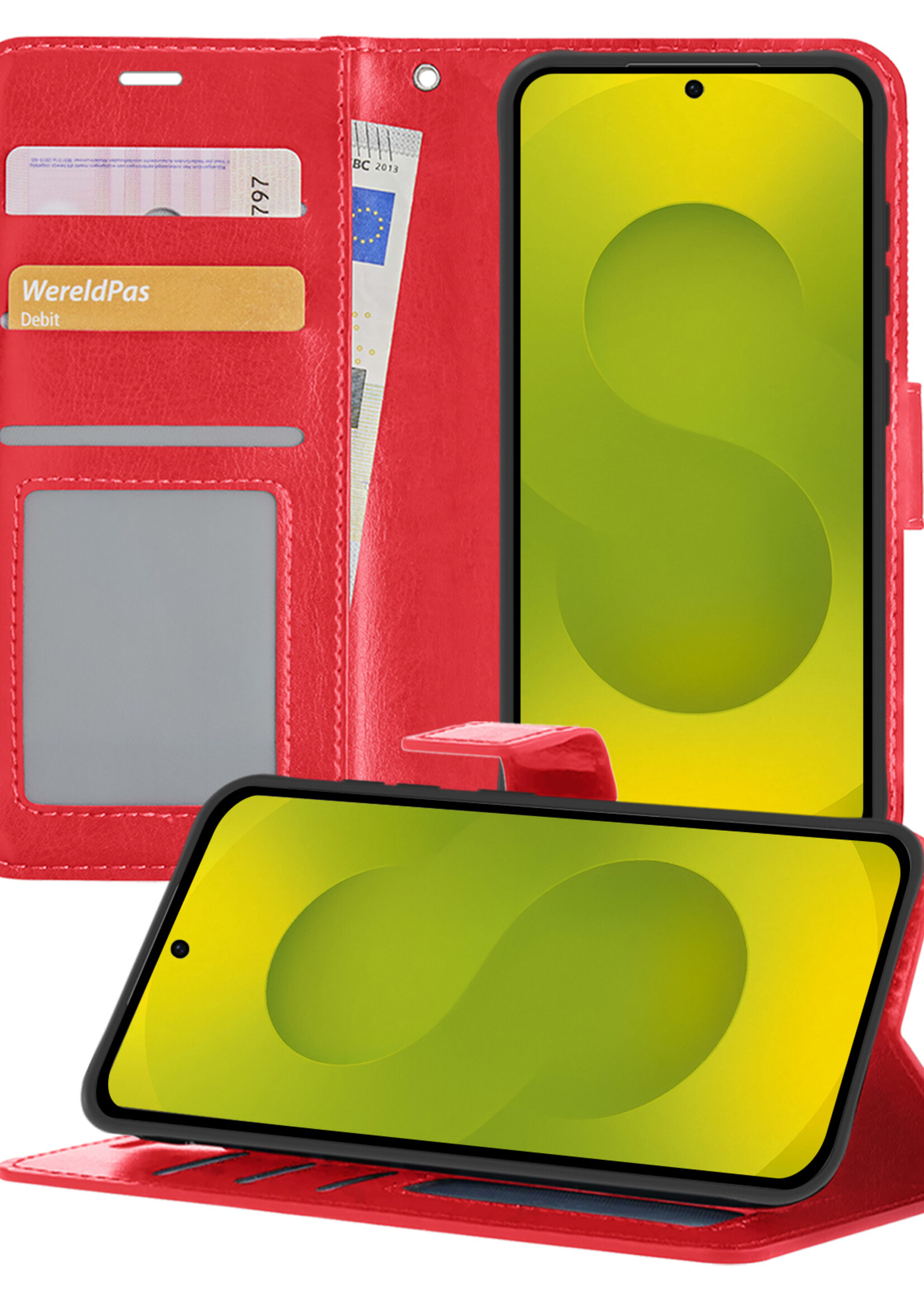 LUQ LUQ Samsung Galaxy S25 Hoesje Bookcase - Rood