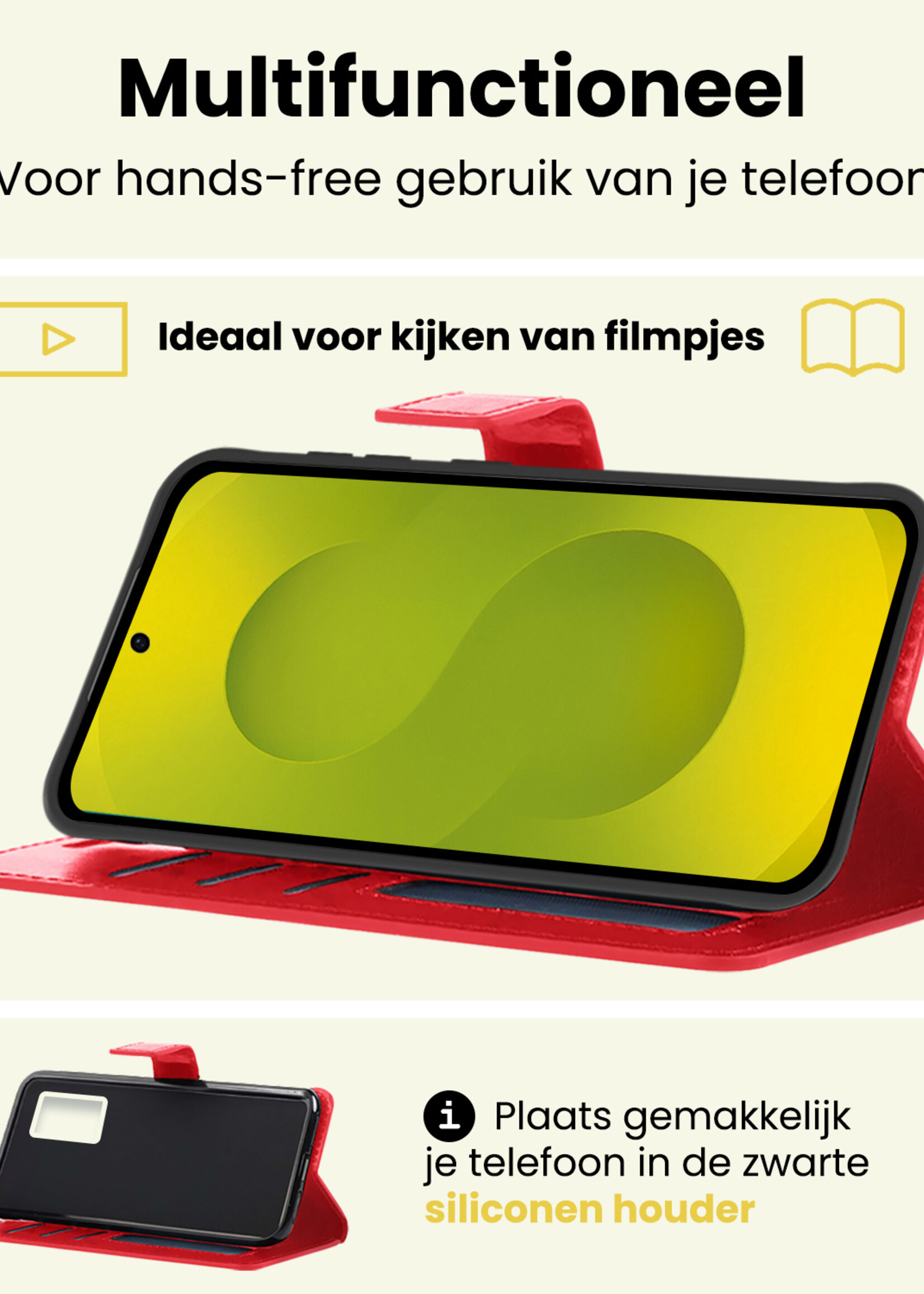 LUQ LUQ Samsung Galaxy S25 Hoesje Bookcase - Rood