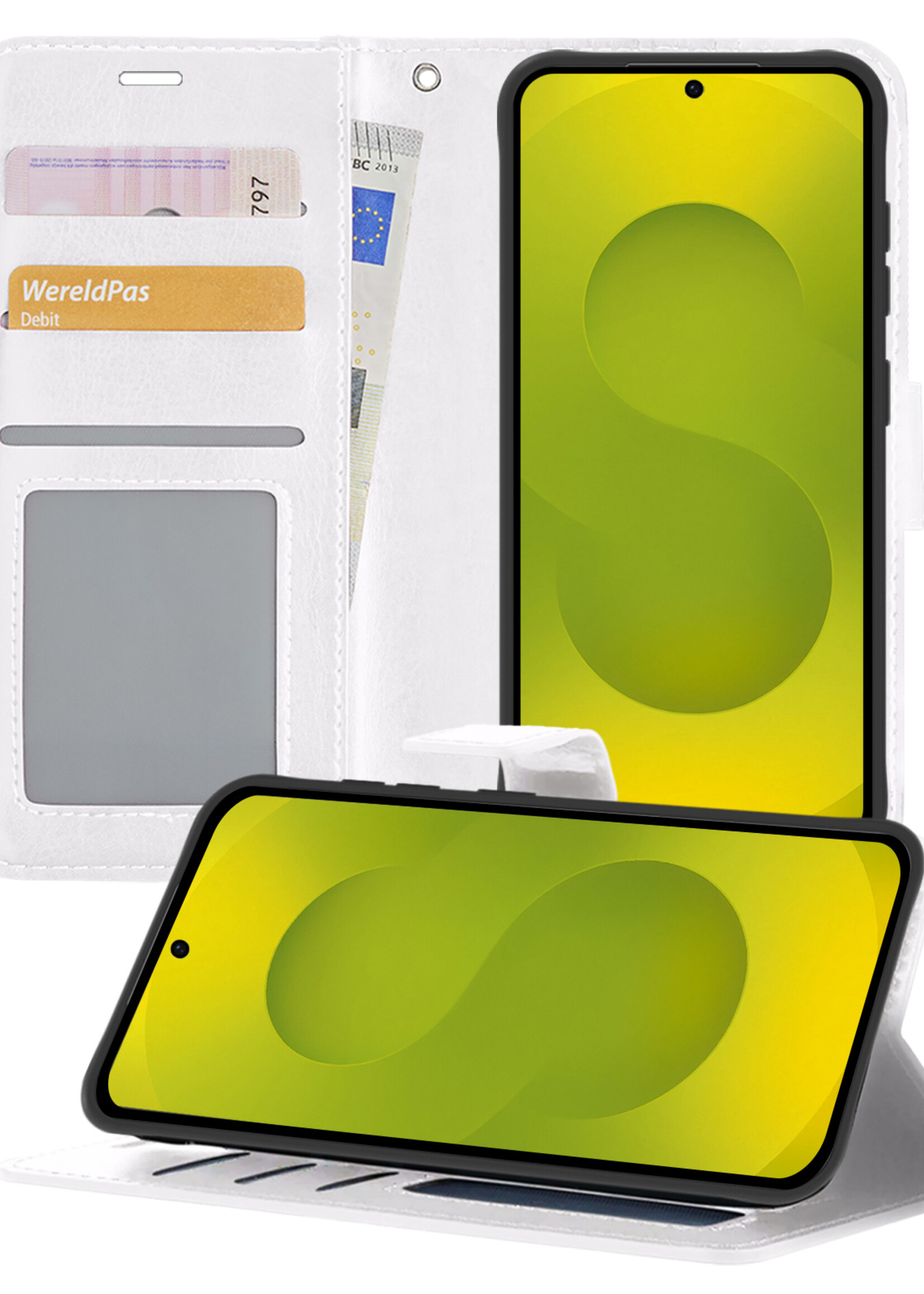 LUQ LUQ Samsung Galaxy S25 Hoesje Bookcase - Wit