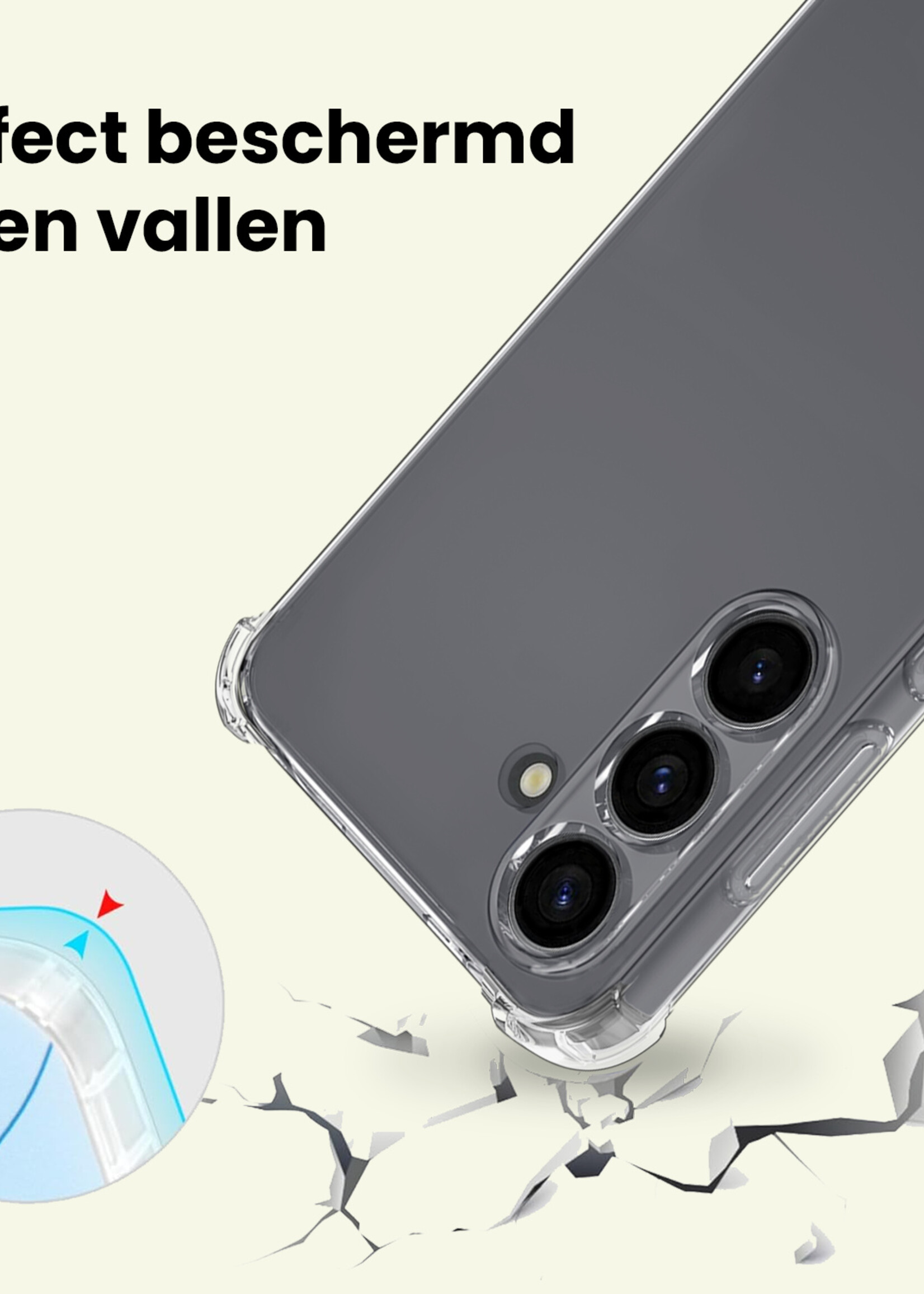 LUQ LUQ Samsung Galaxy S25 Plus Hoesje Shockproof Met 2x Screenprotector