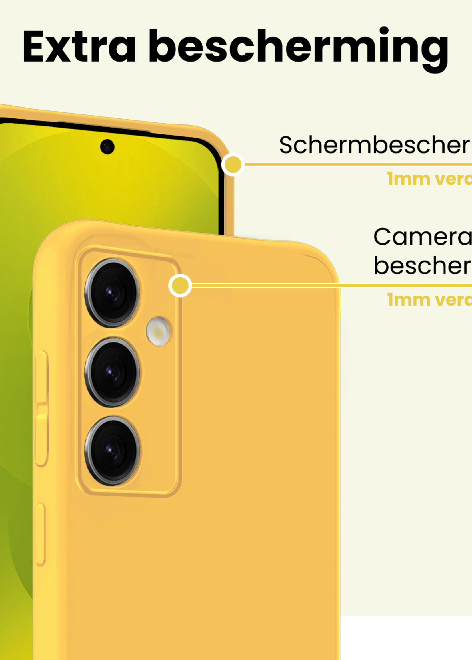 LUQ LUQ Samsung Galaxy S25 Plus Hoesje Siliconen - Geel - 2 PACK