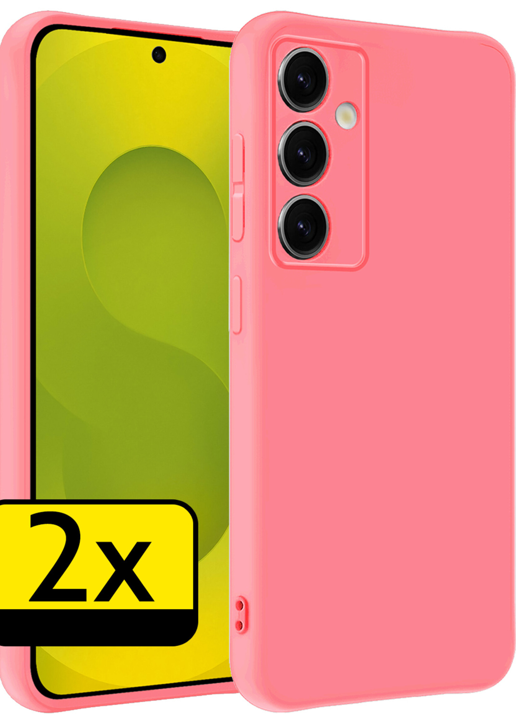 LUQ LUQ Samsung Galaxy S25 Plus Hoesje Siliconen - Lichtroze - 2 PACK