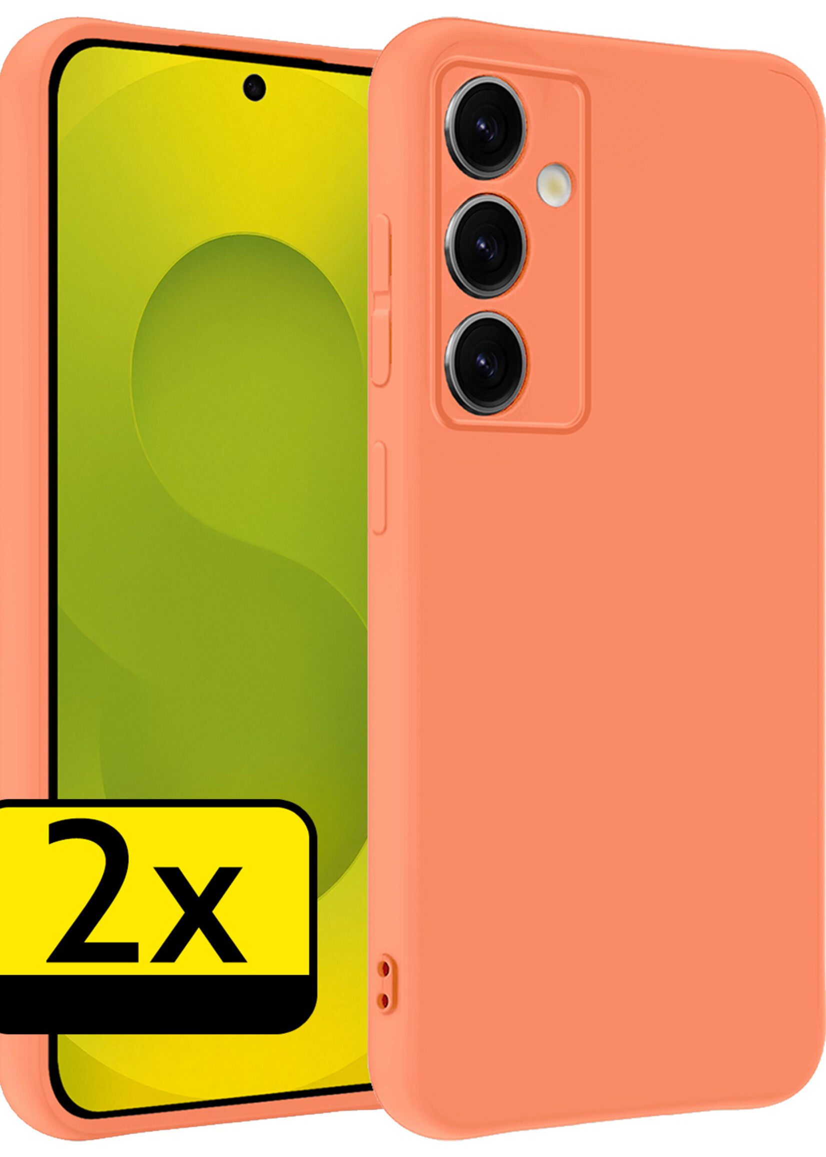 LUQ LUQ Samsung Galaxy S25 Plus Hoesje Siliconen - Perzik - 2 PACK