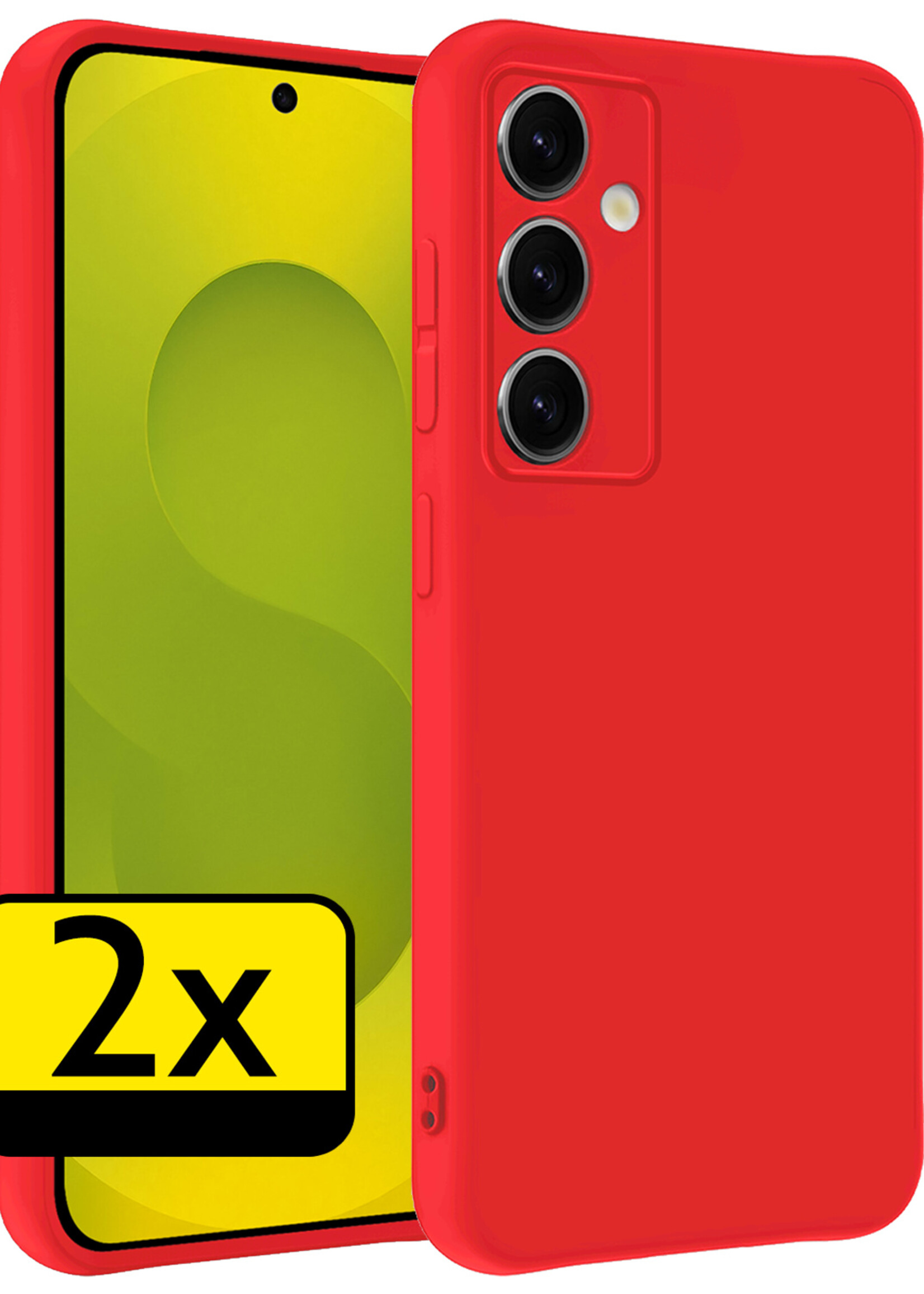 LUQ LUQ Samsung Galaxy S25 Plus Hoesje Siliconen - Rood - 2 PACK