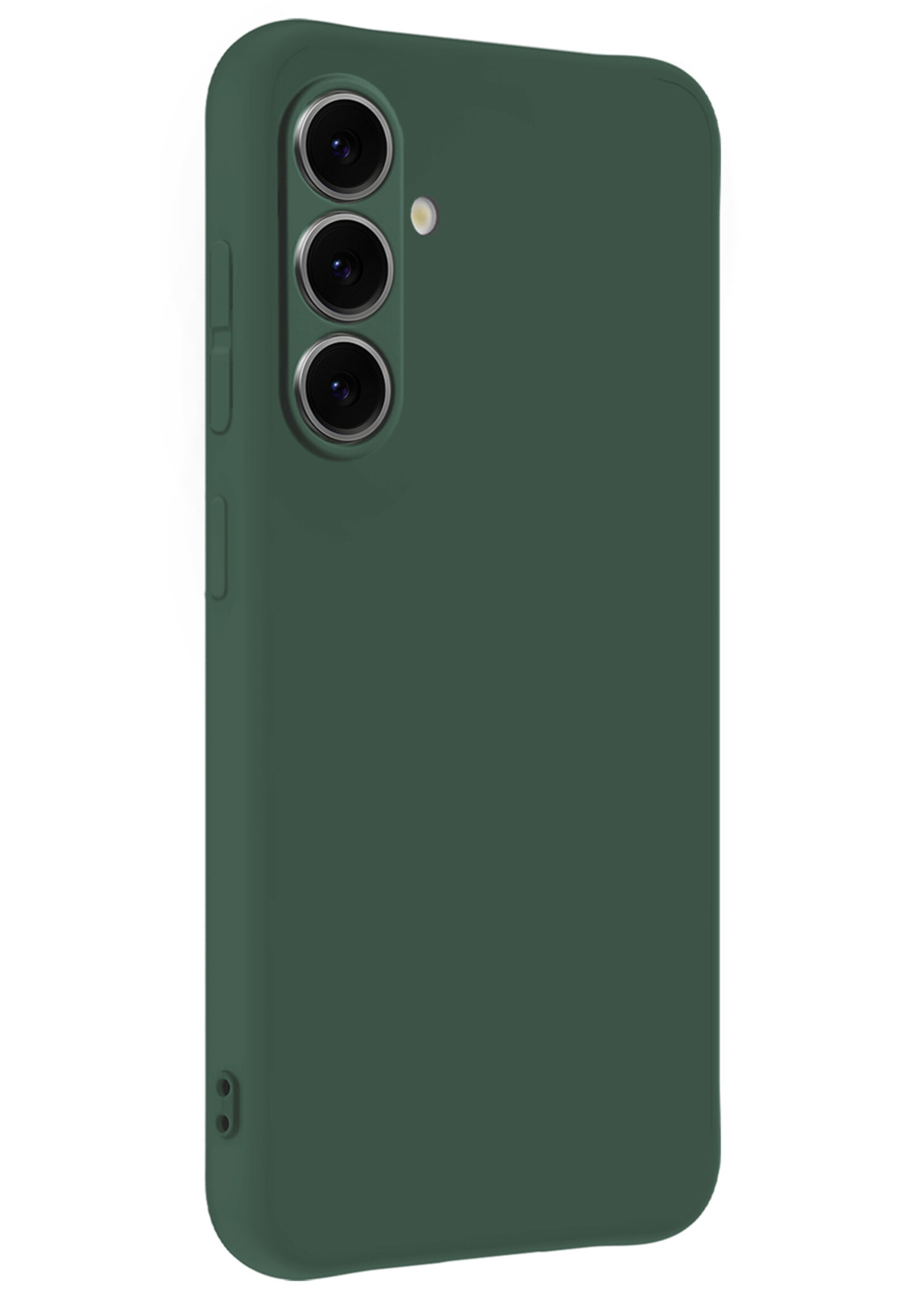 LUQ LUQ Samsung Galaxy S25 Plus Hoesje Siliconen Met Screenprotector - Donkergroen