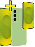 LUQ LUQ Samsung Galaxy S25 Plus Hoesje Siliconen Met Screenprotector - Groen