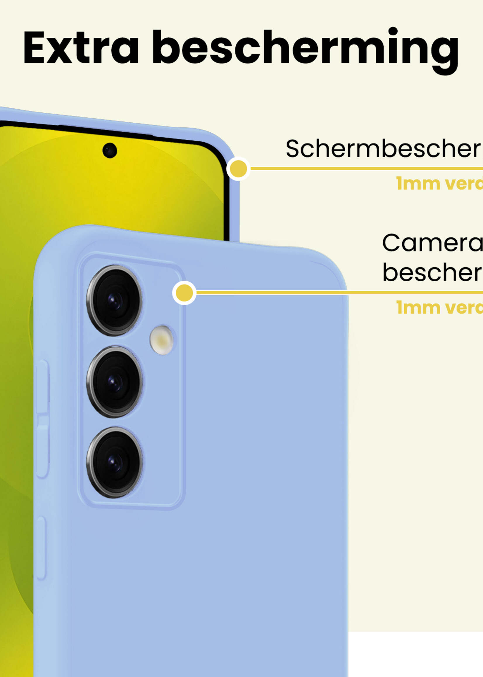 LUQ LUQ Samsung Galaxy S25 Plus Hoesje Siliconen Met Screenprotector - Lichtblauw