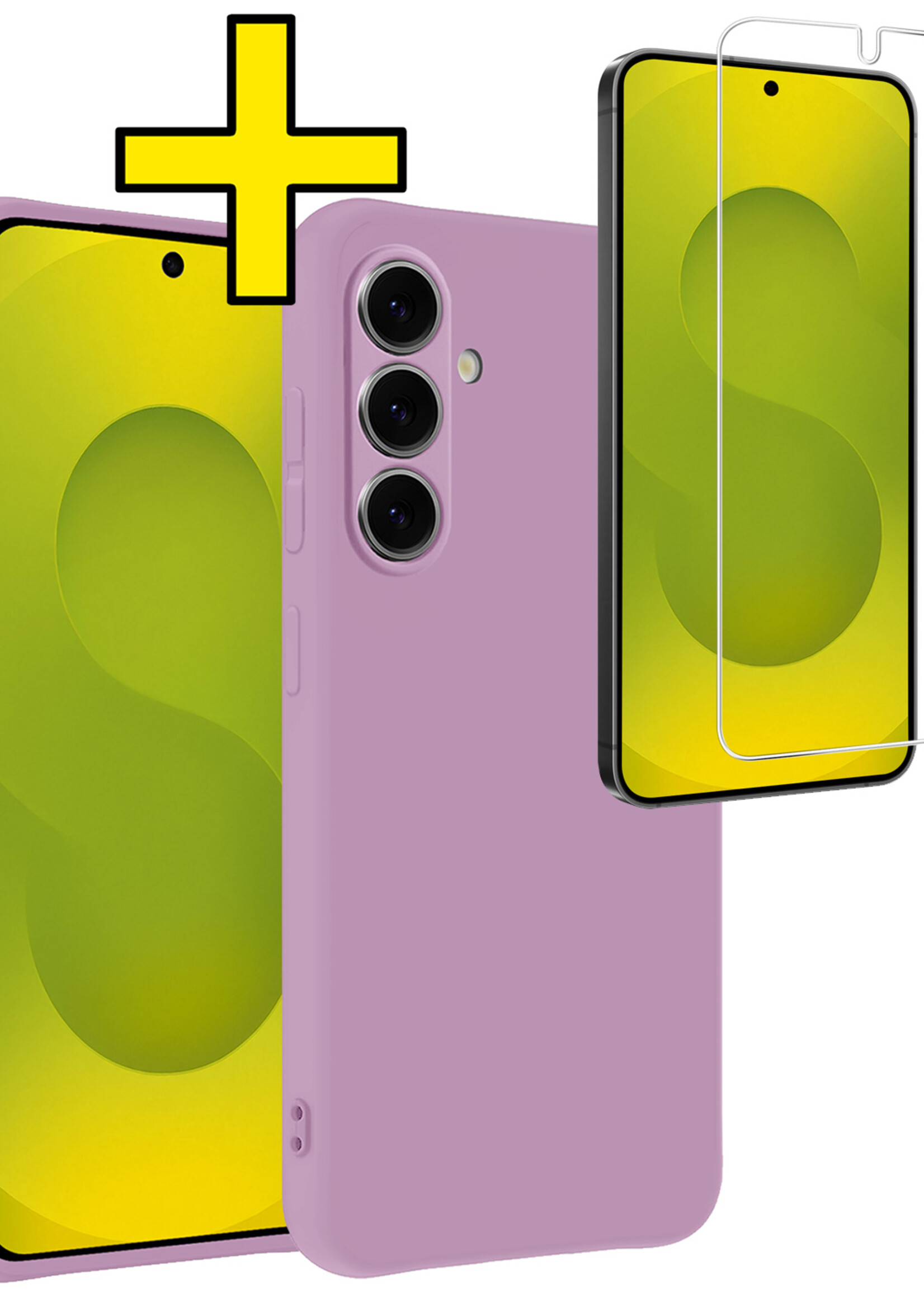 LUQ LUQ Samsung Galaxy S25 Plus Hoesje Siliconen Met Screenprotector - Lila