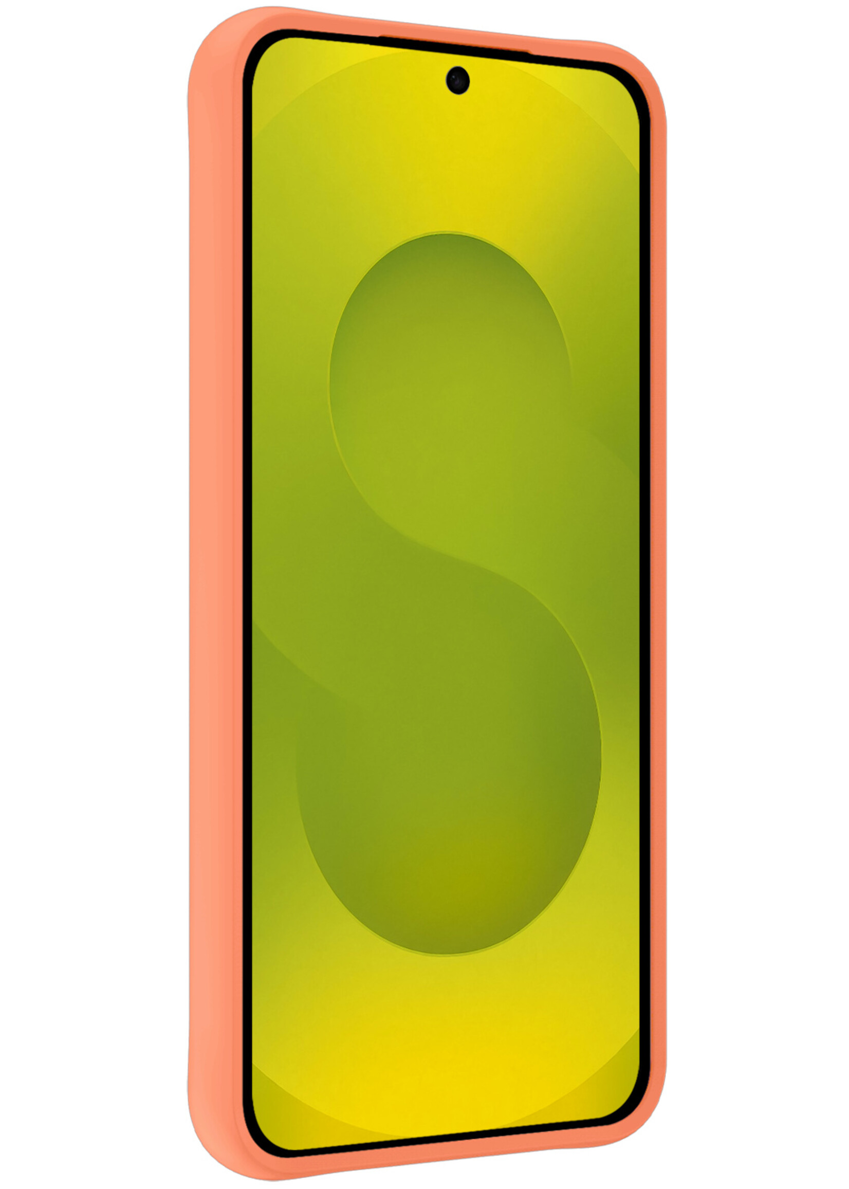 LUQ LUQ Samsung Galaxy S25 Plus Hoesje Siliconen Met Screenprotector - Perzik