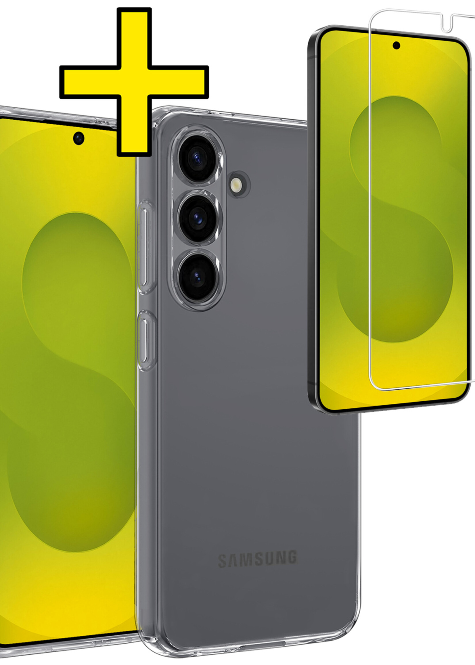 LUQ LUQ Samsung Galaxy S25 Plus Hoesje Siliconen Met Screenprotector - Transparant