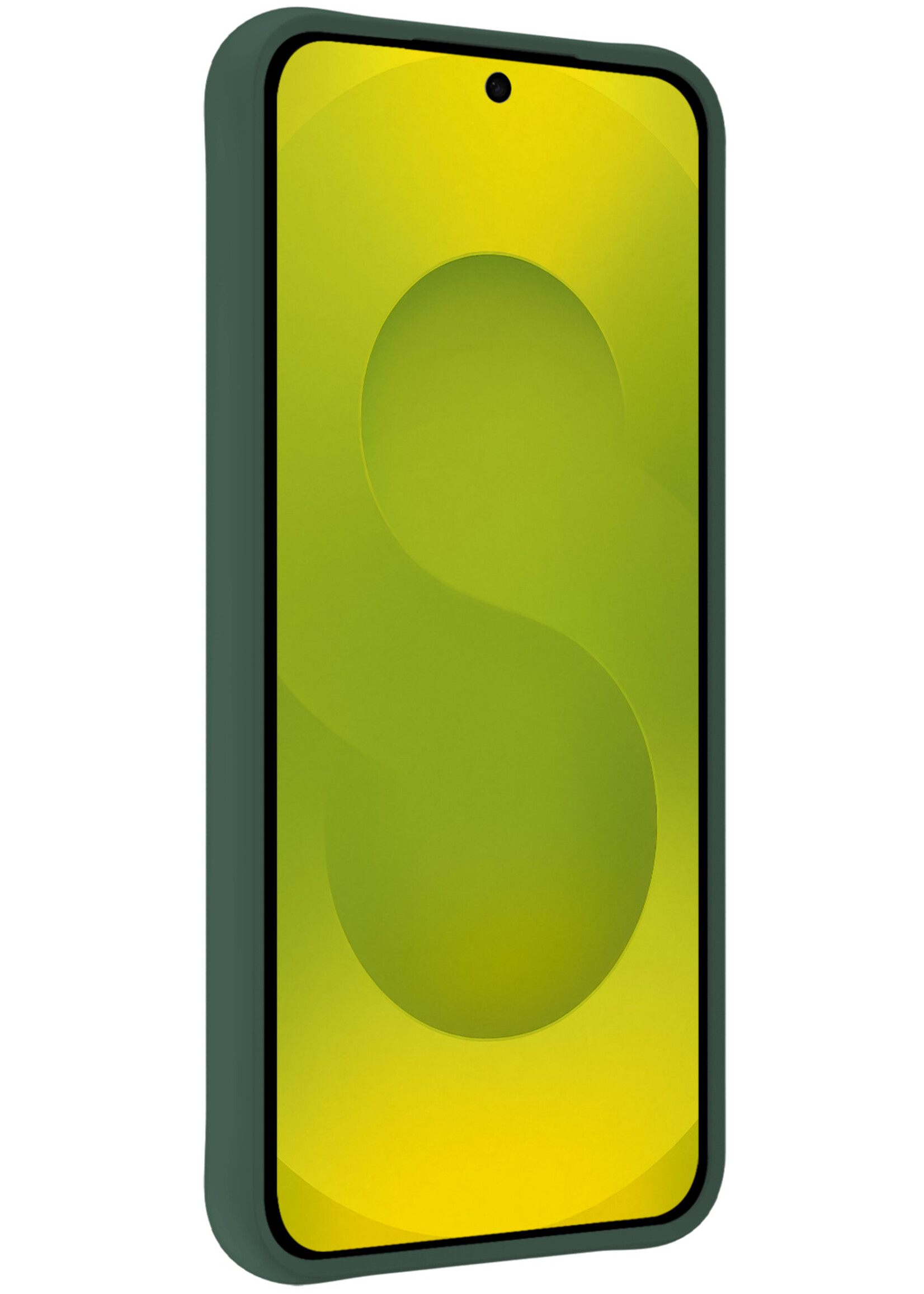 LUQ LUQ Samsung Galaxy S25 Plus Hoesje Siliconen Met 2x Screenprotector - Donkergroen