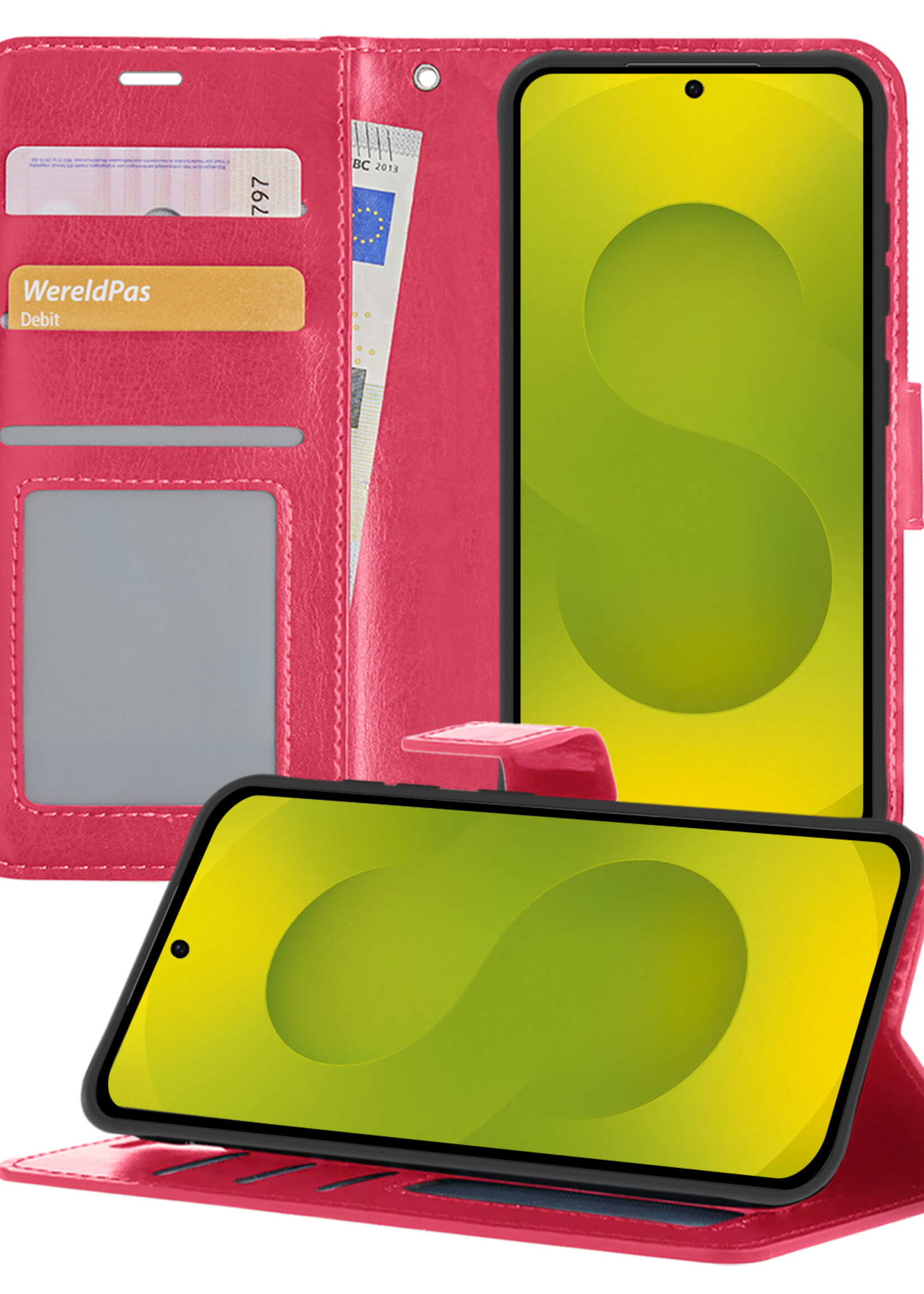 LUQ LUQ Samsung Galaxy S25 Plus Hoesje Bookcase - Donkerroze