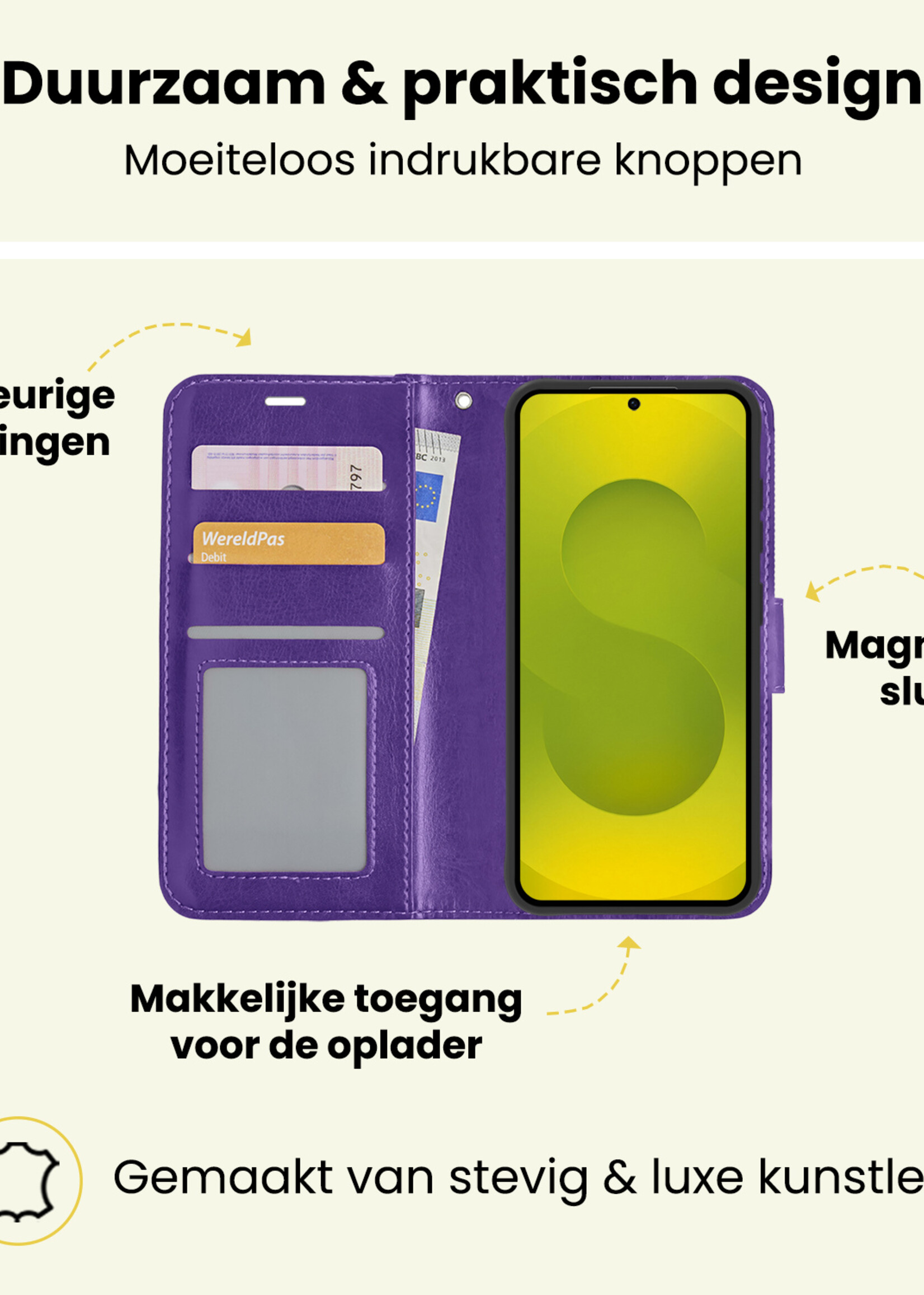 LUQ LUQ Samsung Galaxy S25 Plus Hoesje Bookcase - Paars