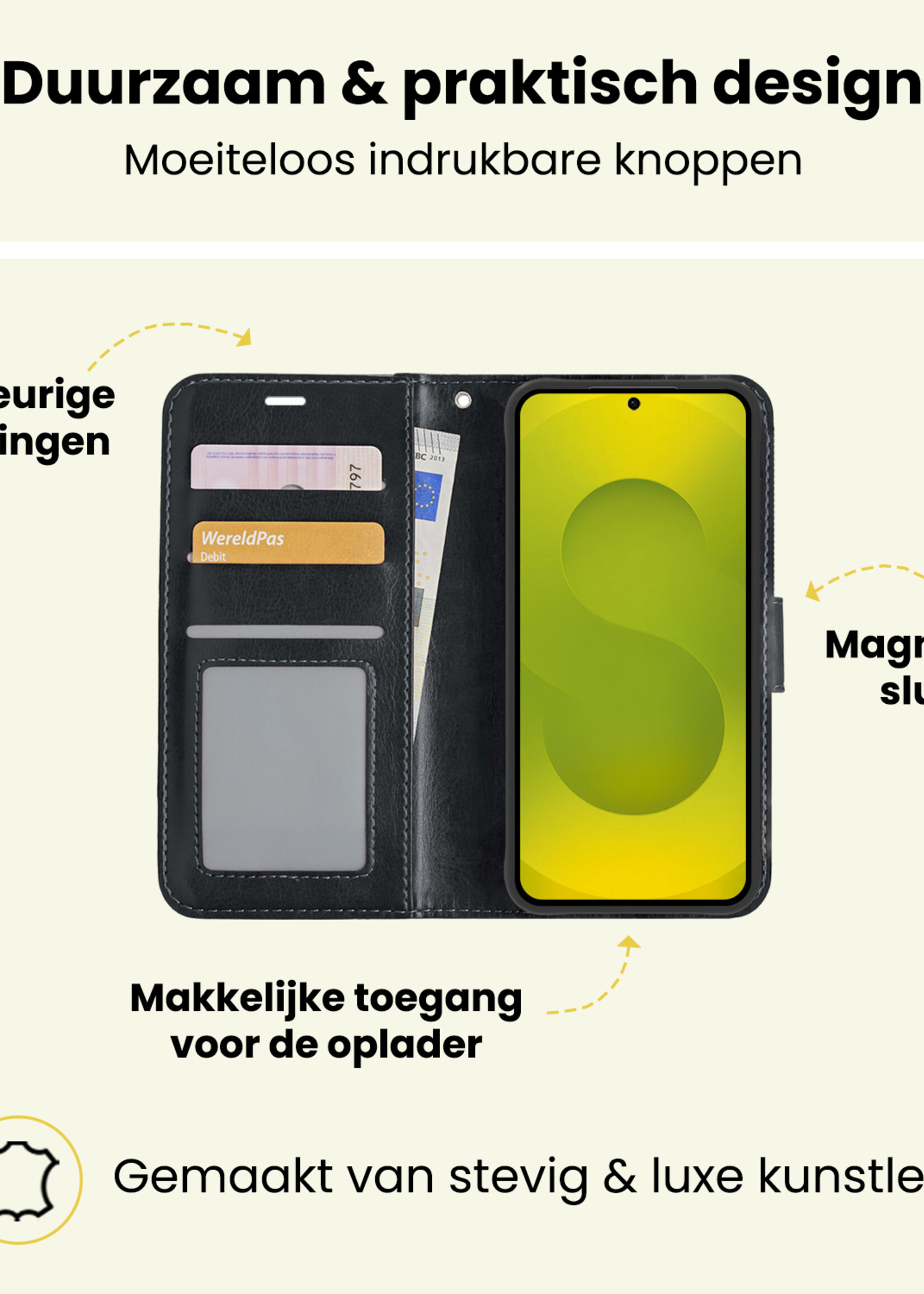 LUQ LUQ Samsung Galaxy S25 Plus Hoesje Bookcase - Zwart