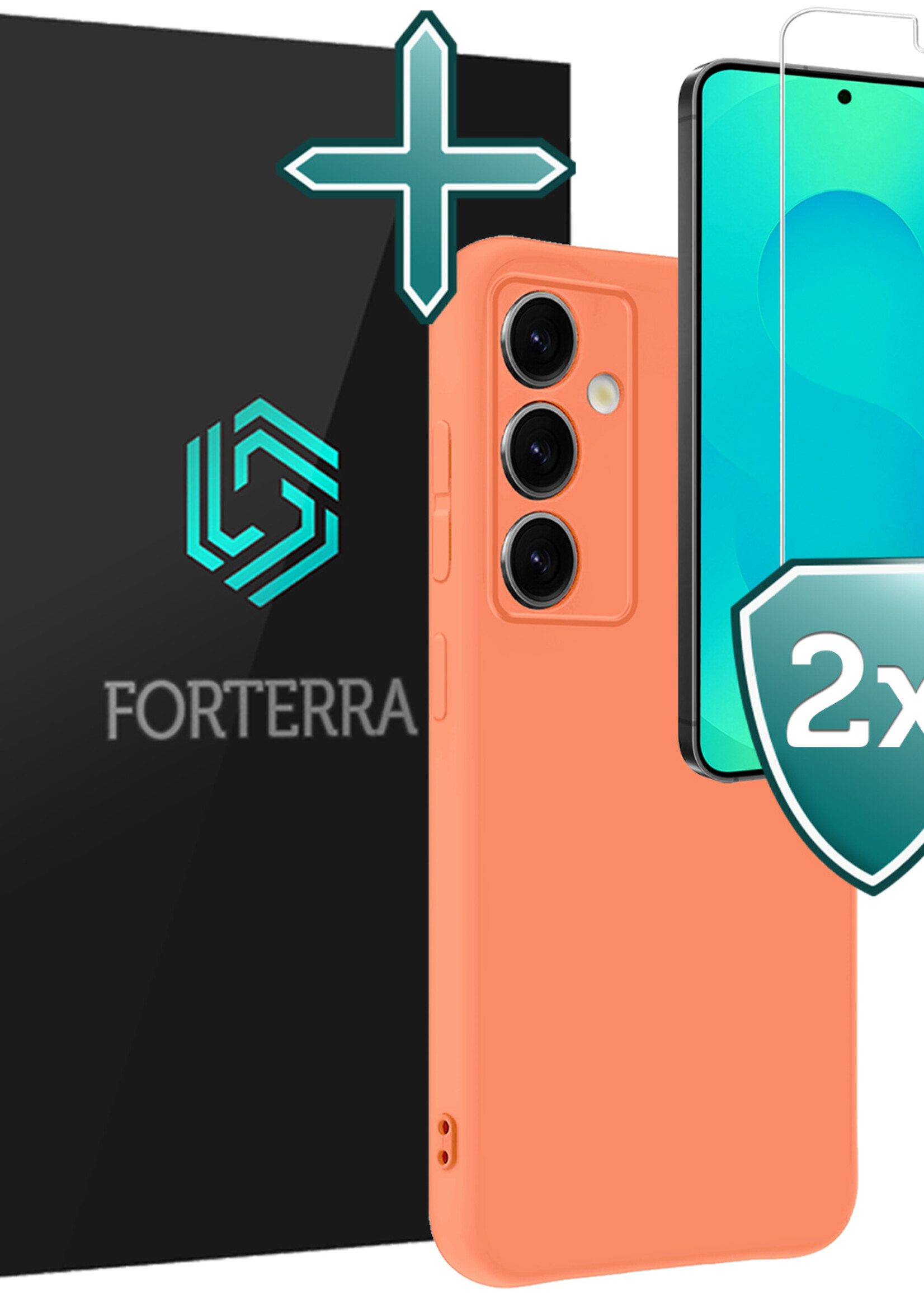 LUQ LUQ Samsung Galaxy S25 Plus Hoesje Bookcase Met 2x Screenprotector - Turquoise