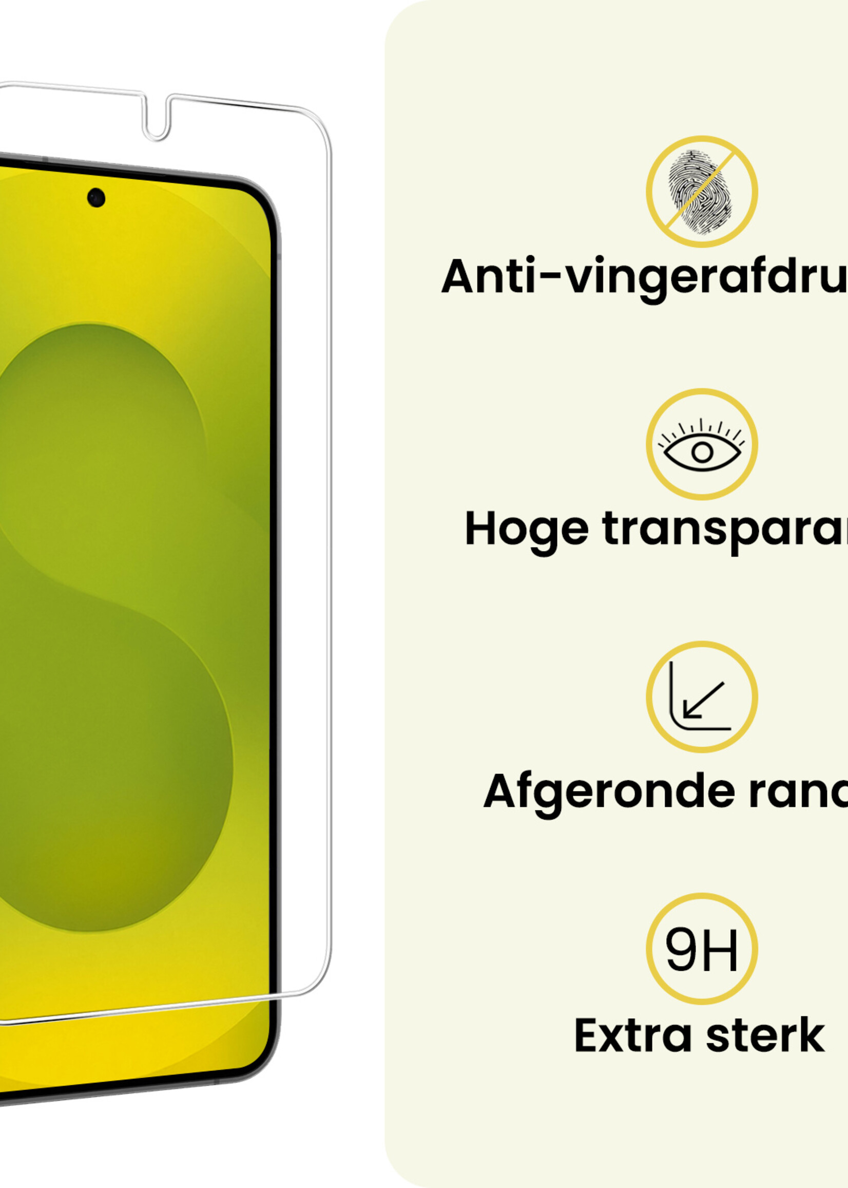 LUQ LUQ Samsung Galaxy S25 Screenprotector Met Installatieframe - 2 PACK