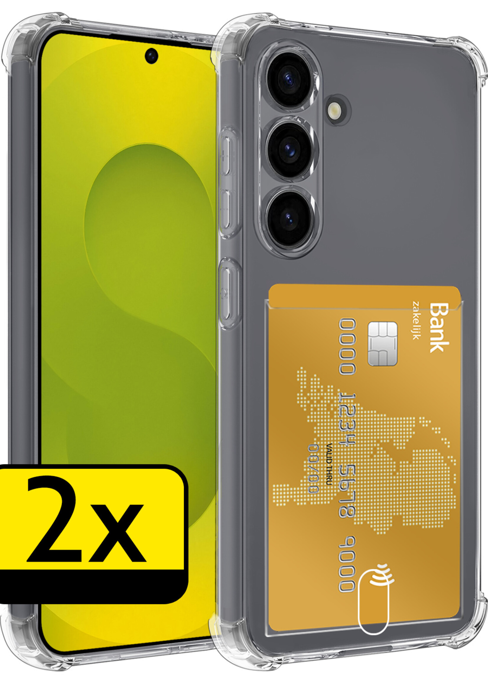 LUQ LUQ Samsung Galaxy S25 Hoesje Pashouder - 2 PACK