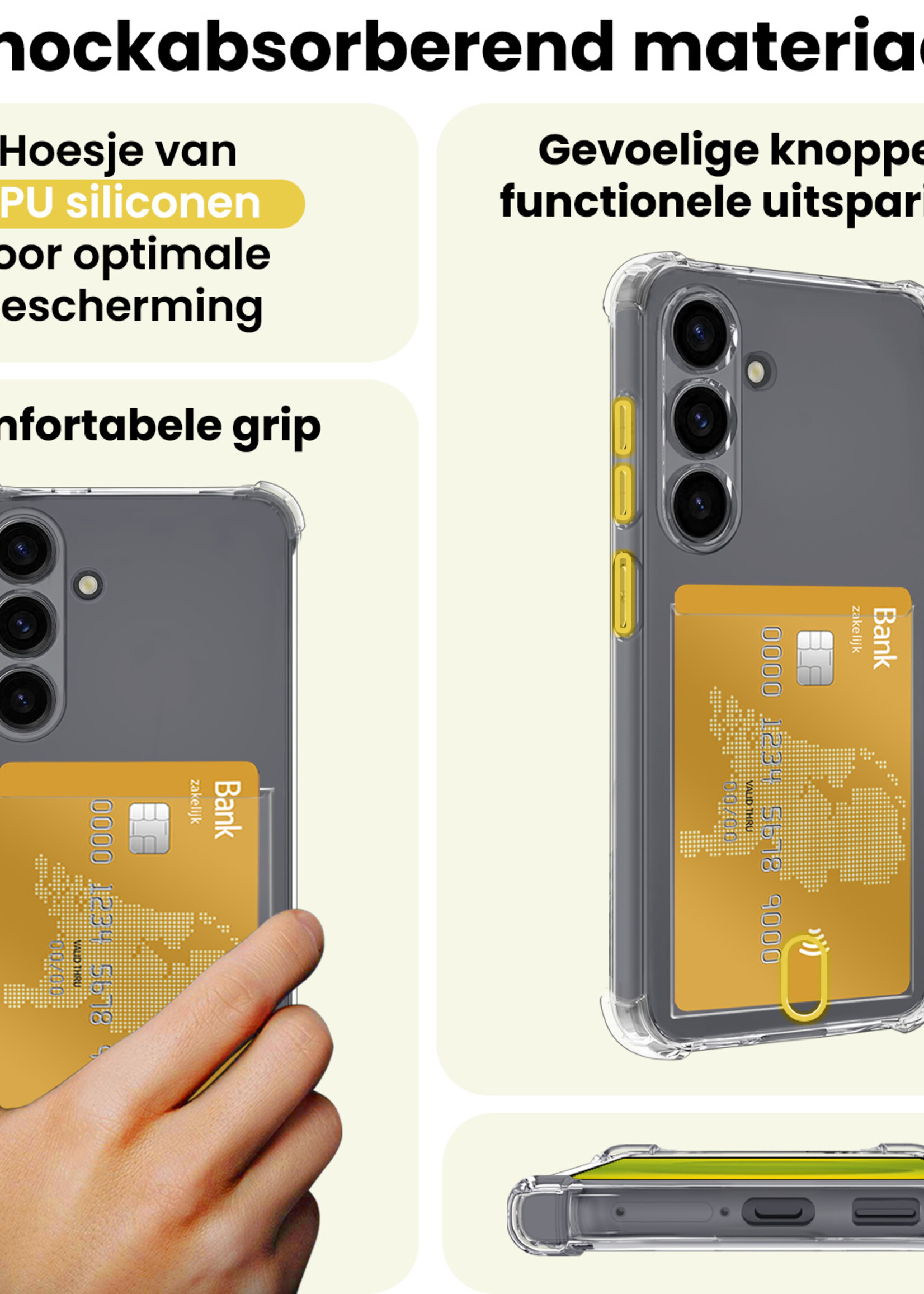 LUQ LUQ Samsung Galaxy S25 Plus Hoesje Pashouder Met Screenprotector