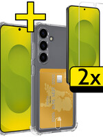 LUQ LUQ Samsung Galaxy S25 Plus Hoesje Pashouder Met 2x Screenprotector