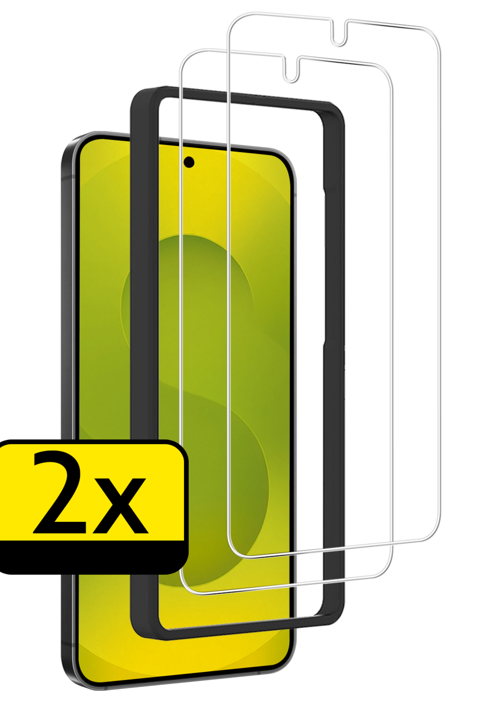 LUQ LUQ Samsung Galaxy S25 Screenprotector Met Installatieframe - 2 PACK