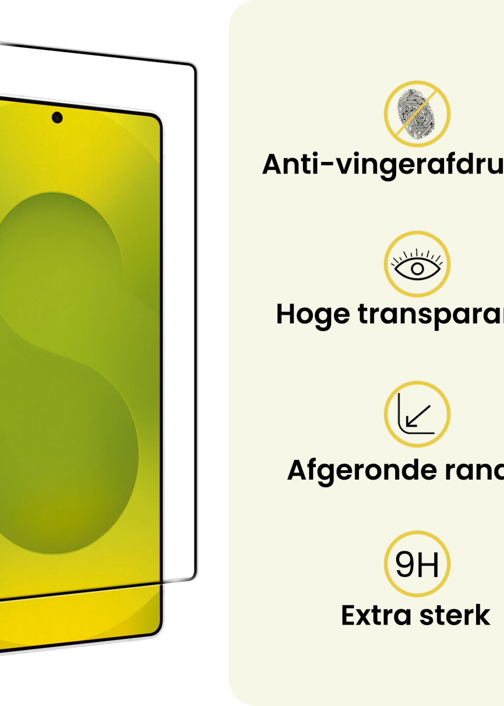 LUQ LUQ Samsung Galaxy S25 Ultra Screenprotector Glas Full Cover - 2 PACK