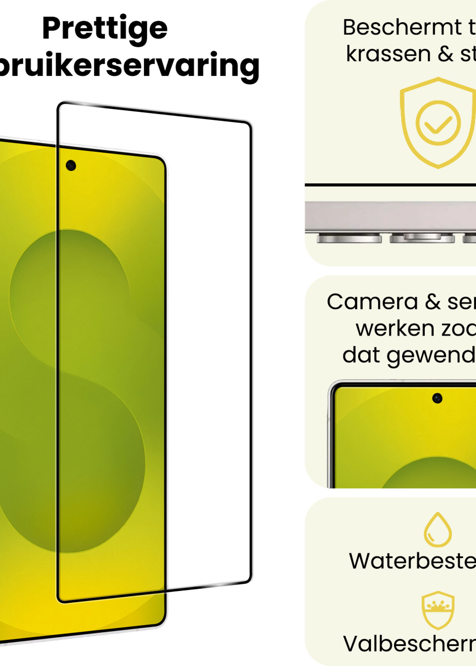 LUQ LUQ Samsung Galaxy S25 Ultra Screenprotector Glas Full Cover - 2 PACK