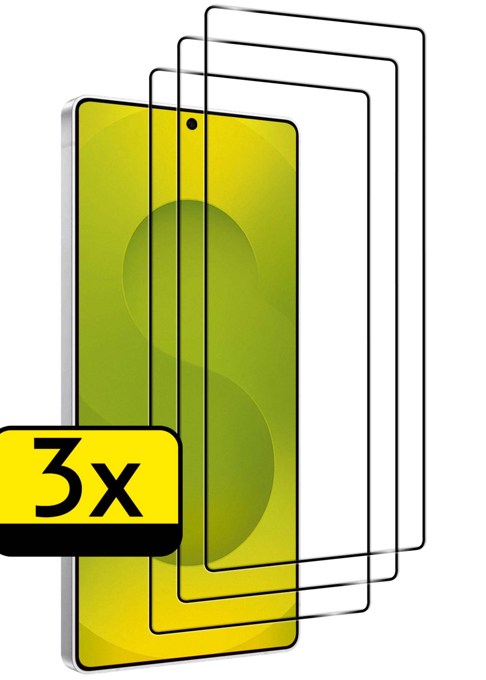 LUQ LUQ Samsung Galaxy S25 Ultra Screenprotector Glas Full Cover - 3 PACK