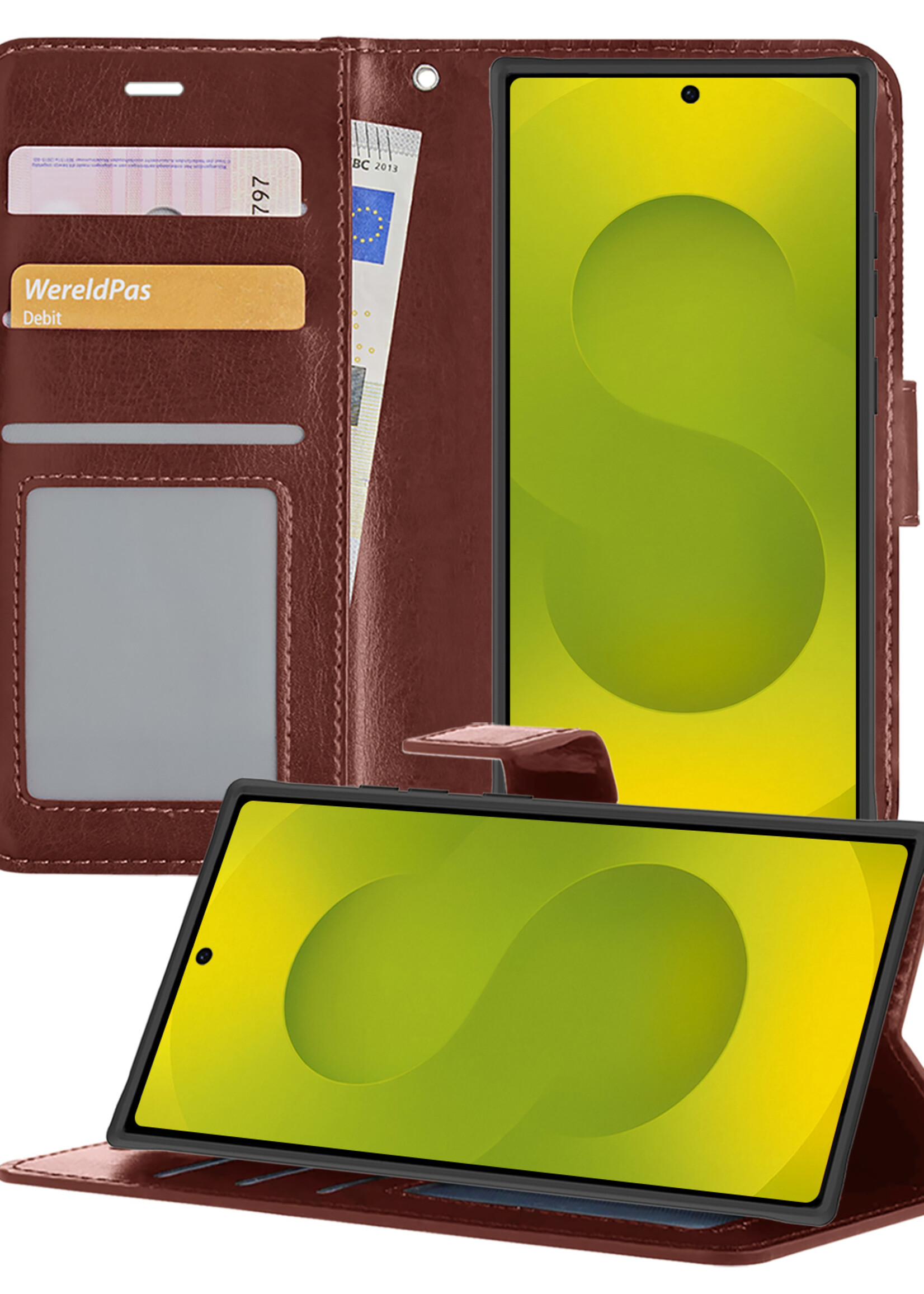 LUQ LUQ Samsung Galaxy S25 Ultra Hoesje Bookcase - Bruin