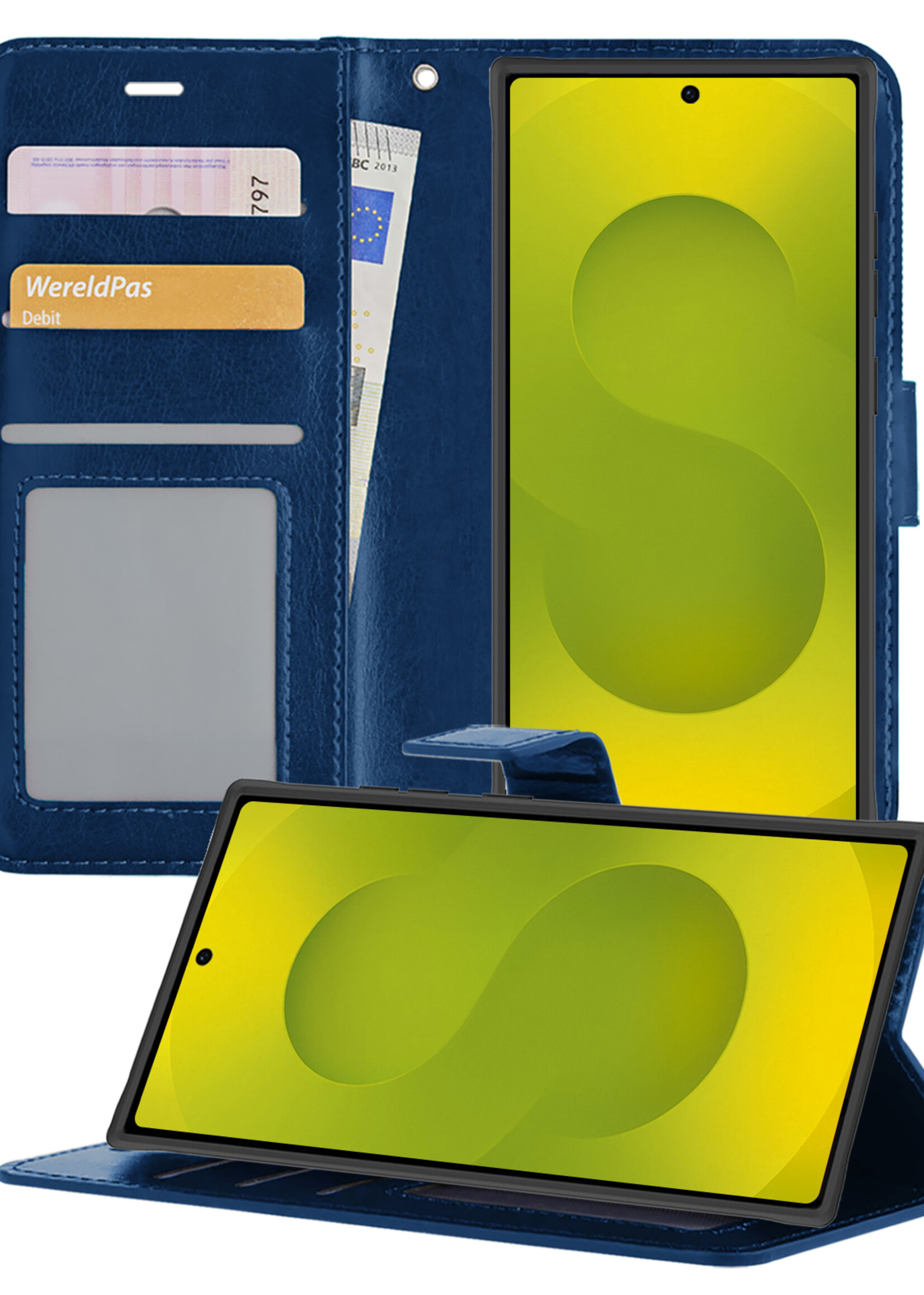 LUQ LUQ Samsung Galaxy S25 Ultra Hoesje Bookcase - Donkerblauw