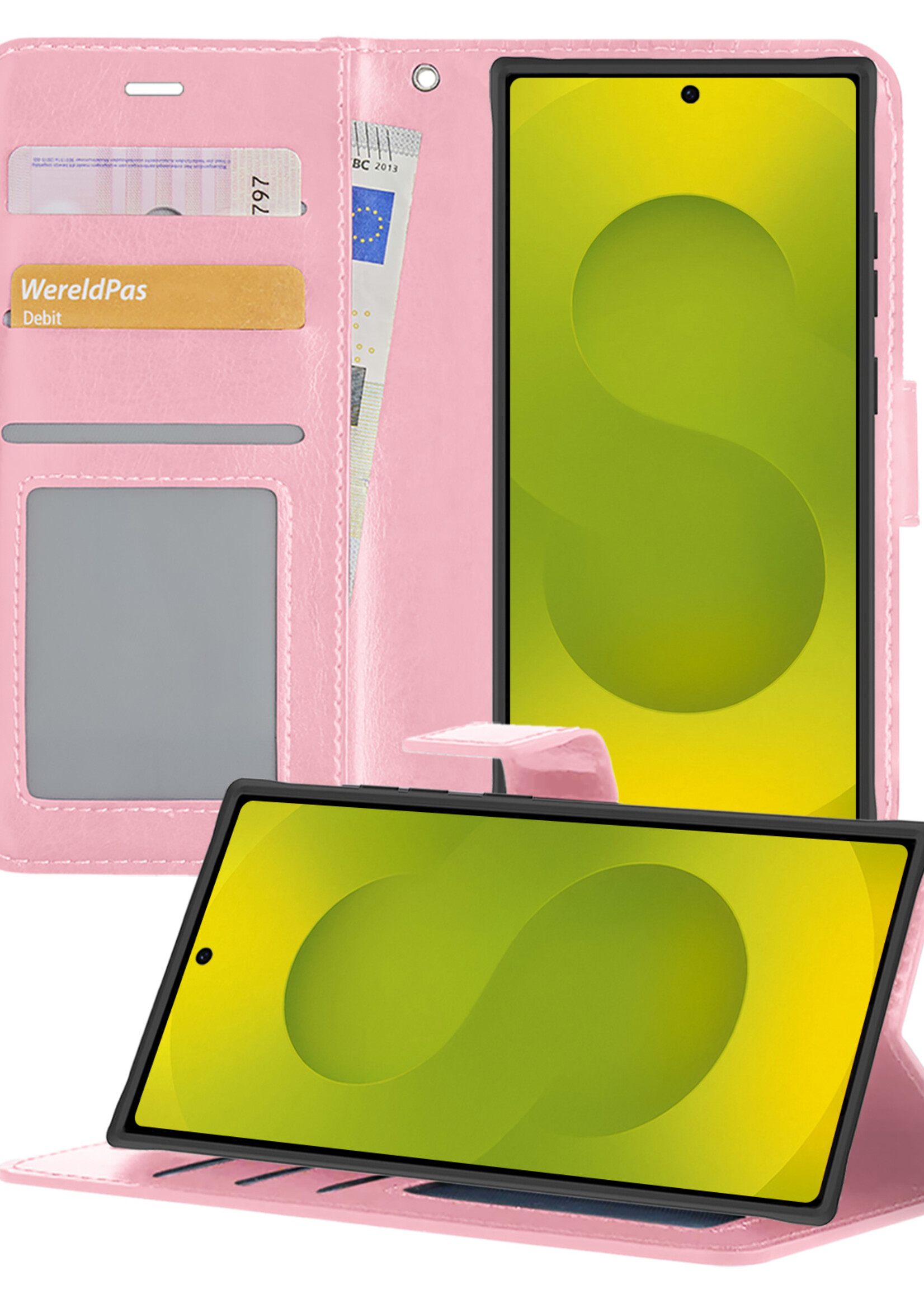 LUQ LUQ Samsung Galaxy S25 Ultra Hoesje Bookcase - Lichtroze