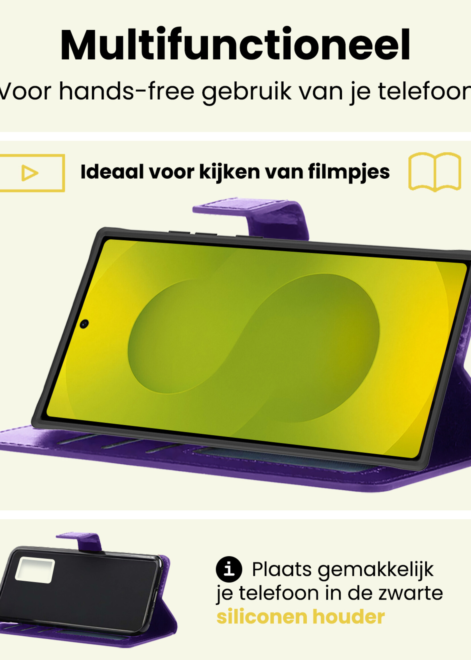 LUQ LUQ Samsung Galaxy S25 Ultra Hoesje Bookcase - Paars