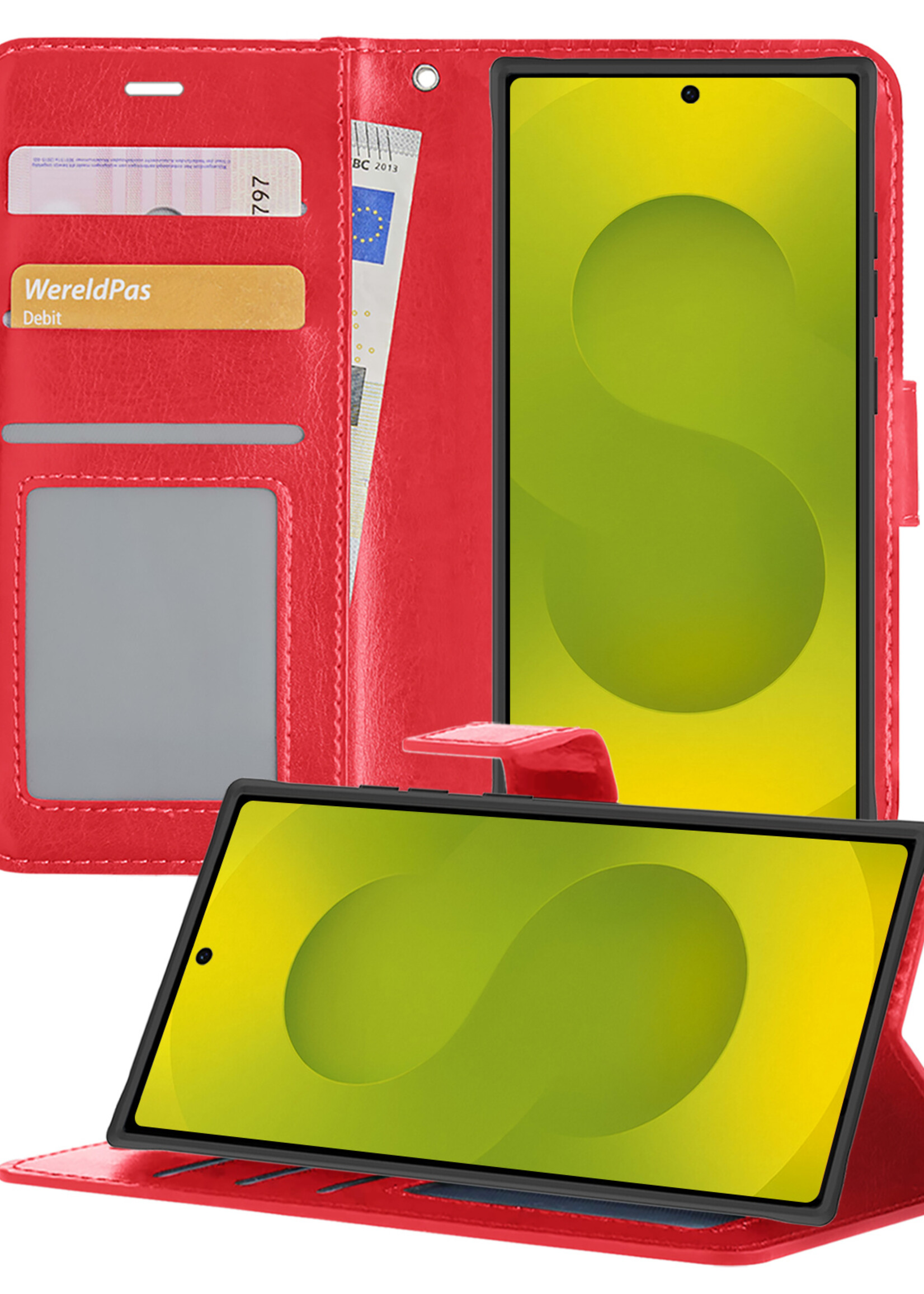 LUQ LUQ Samsung Galaxy S25 Ultra Hoesje Bookcase - Rood