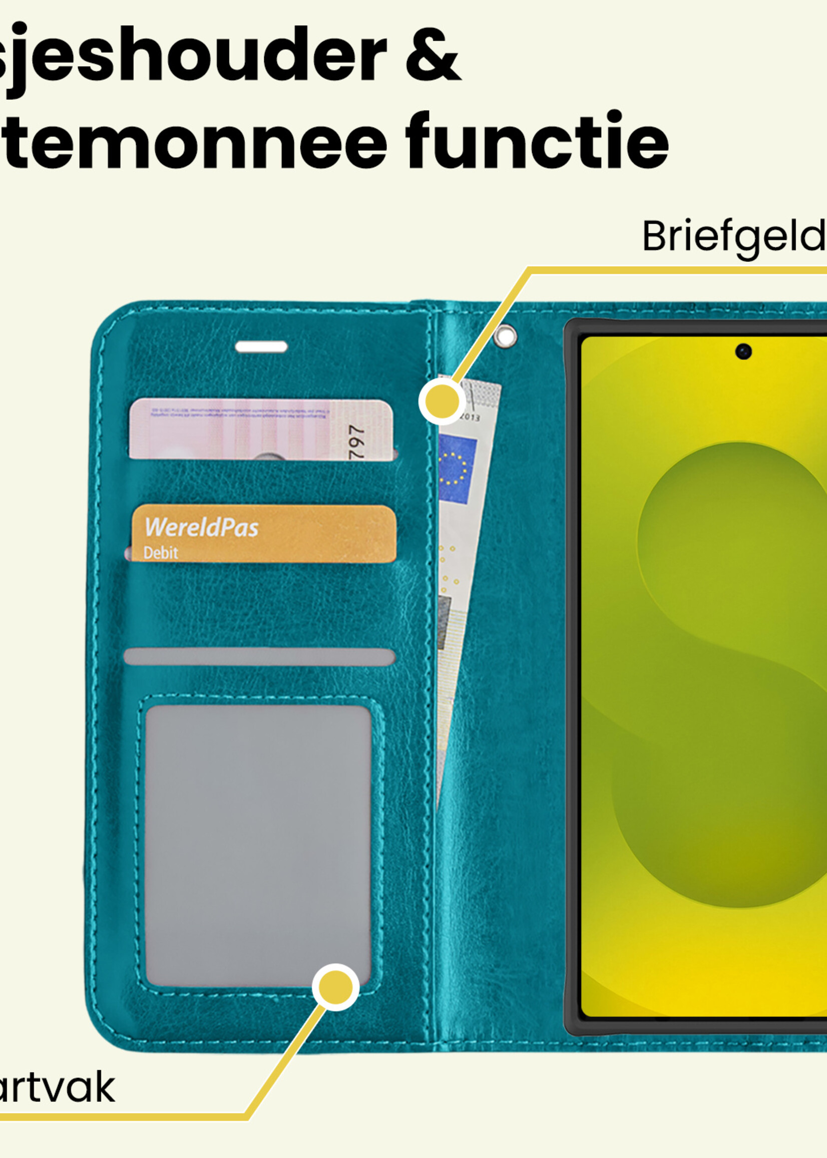 LUQ LUQ Samsung Galaxy S25 Ultra Hoesje Bookcase - Turquoise