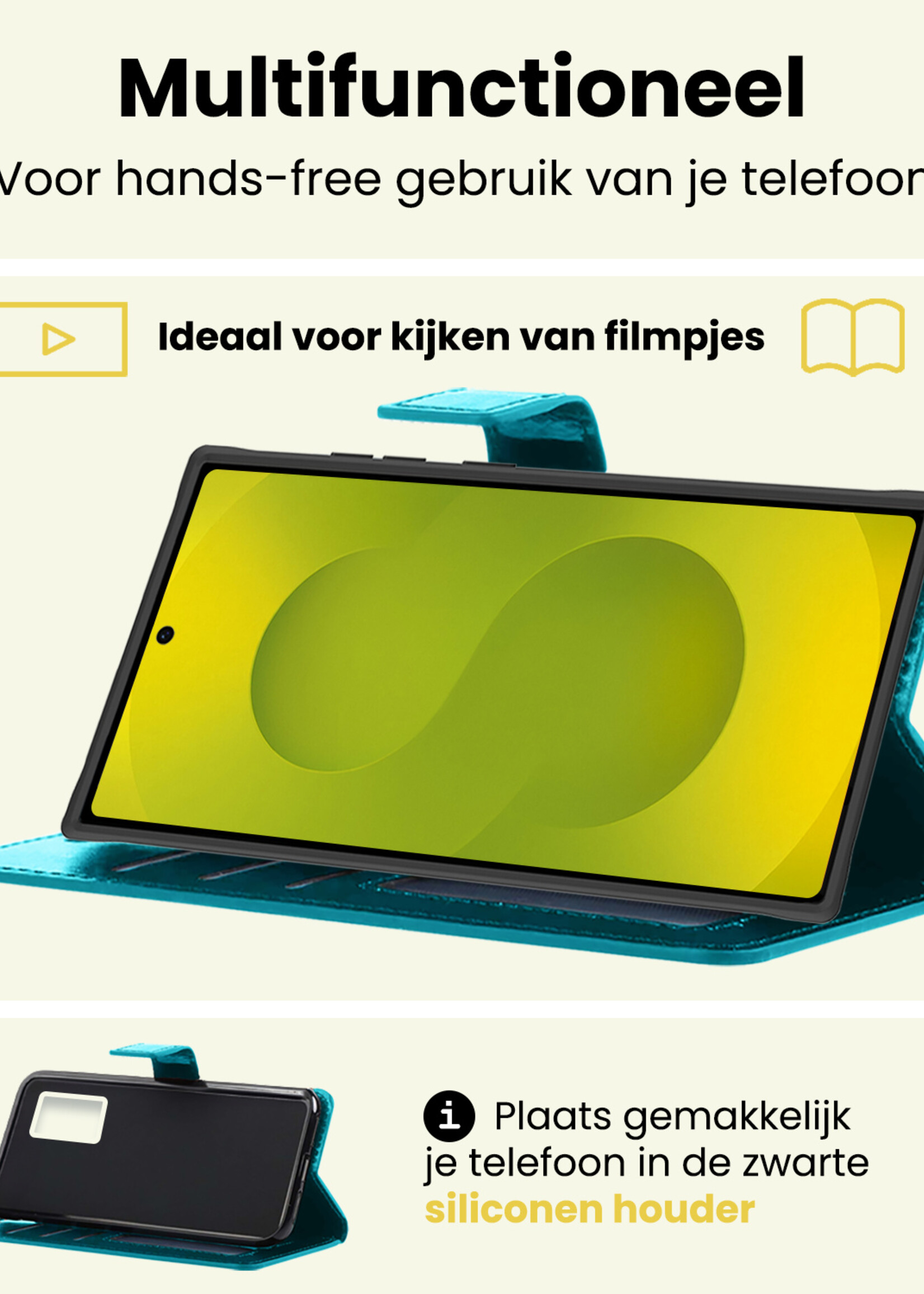 LUQ LUQ Samsung Galaxy S25 Ultra Hoesje Bookcase - Turquoise