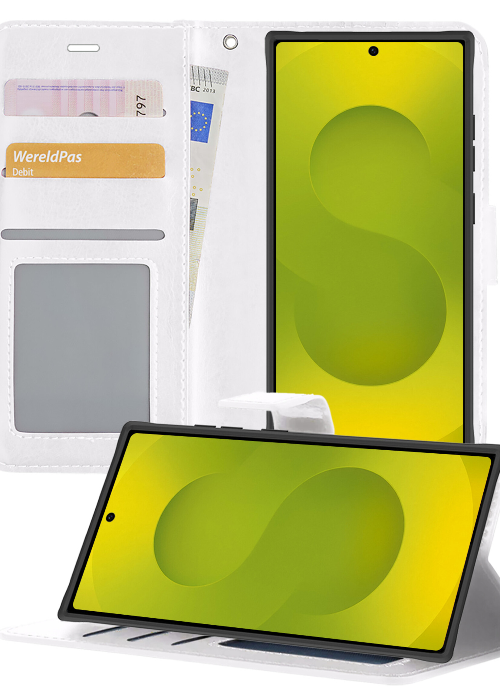 LUQ LUQ Samsung Galaxy S25 Ultra Hoesje Bookcase - Wit