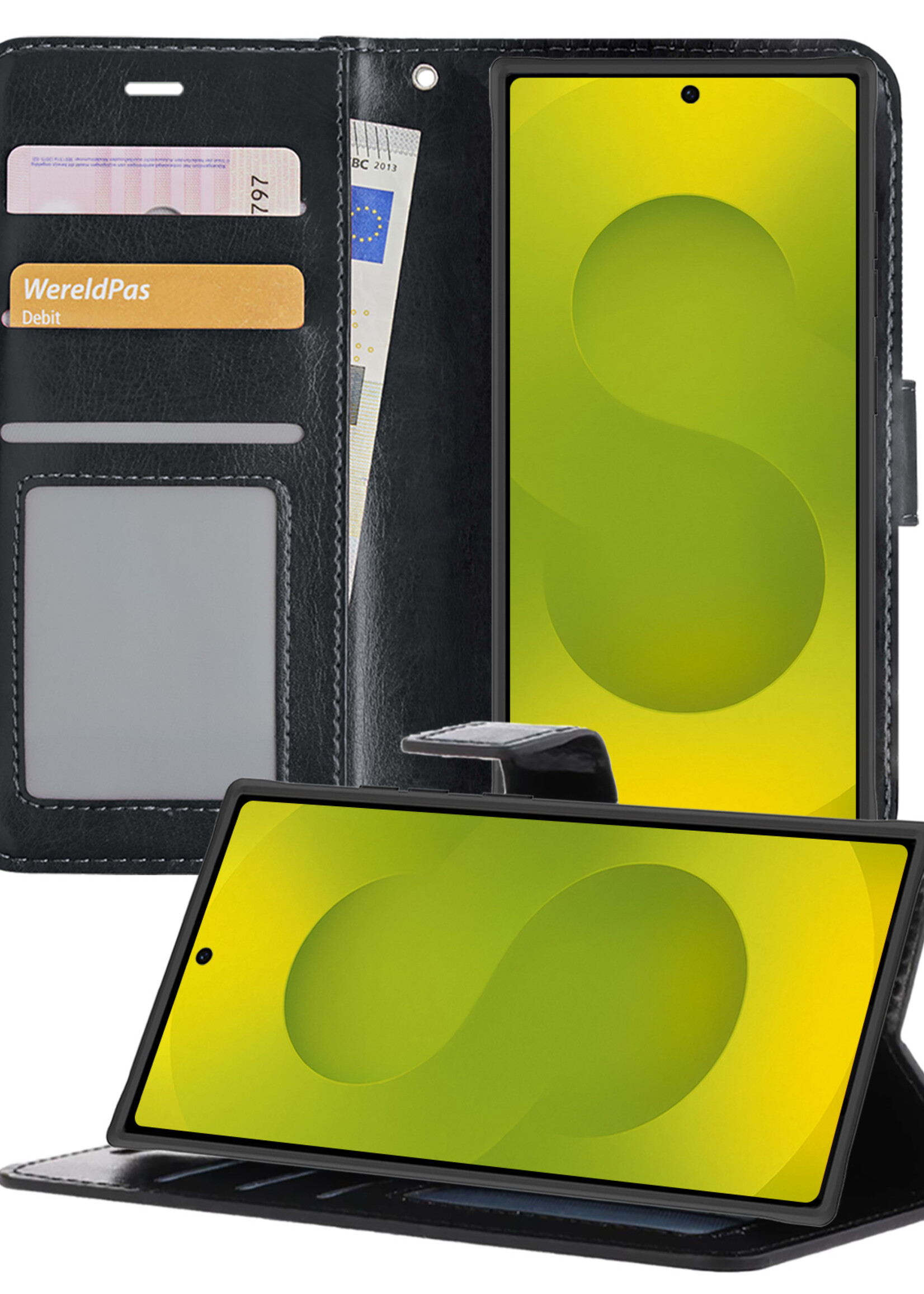 LUQ LUQ Samsung Galaxy S25 Ultra Hoesje Bookcase - Zwart