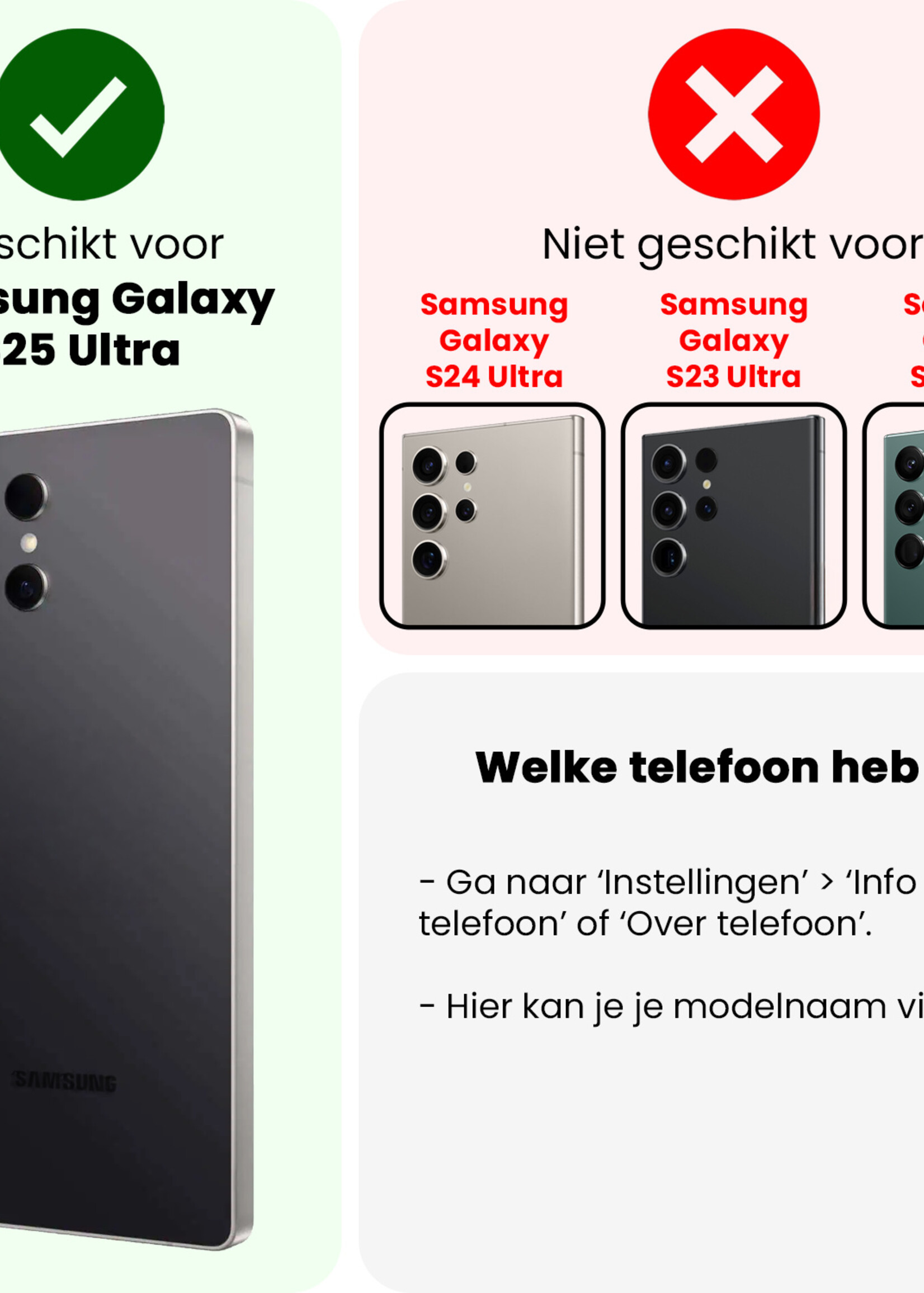 LUQ LUQ Samsung Galaxy S25 Ultra Hoesje Bookcase Met Screenprotector - Lichtroze