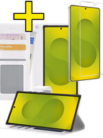 LUQ LUQ Samsung Galaxy S25 Ultra Hoesje Bookcase Met Screenprotector - Wit