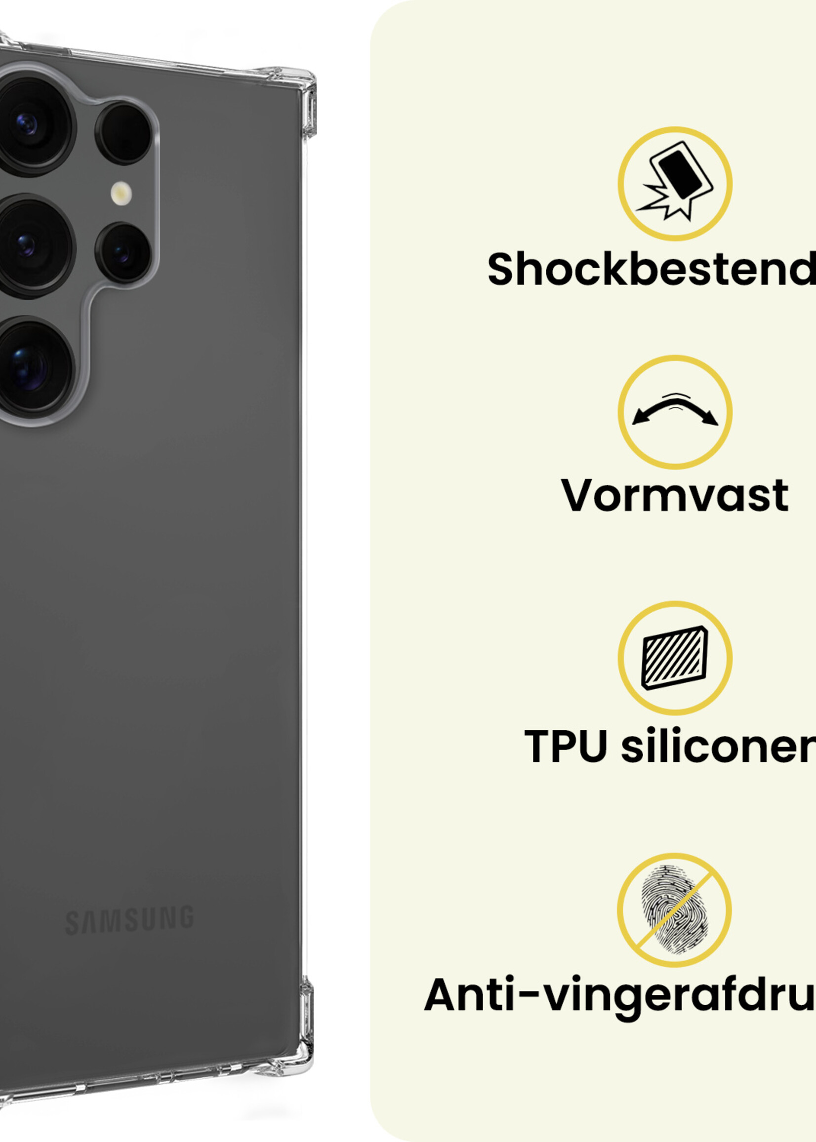 LUQ LUQ Samsung Galaxy S25 Ultra Hoesje Shockproof - Transparant