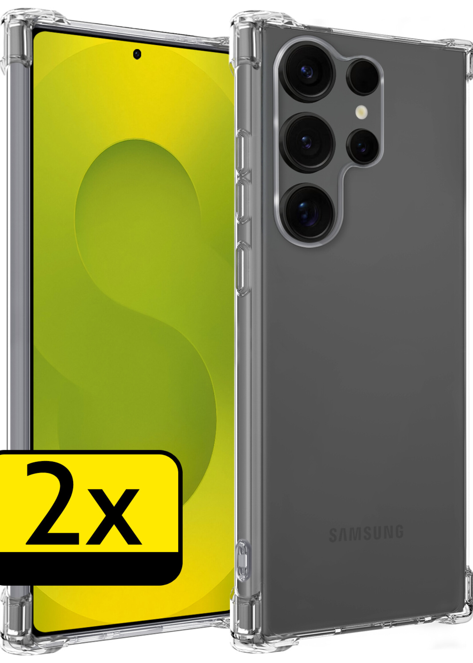 LUQ LUQ Samsung Galaxy S25 Ultra Hoesje Shockproof - Transparant - 2 PACK
