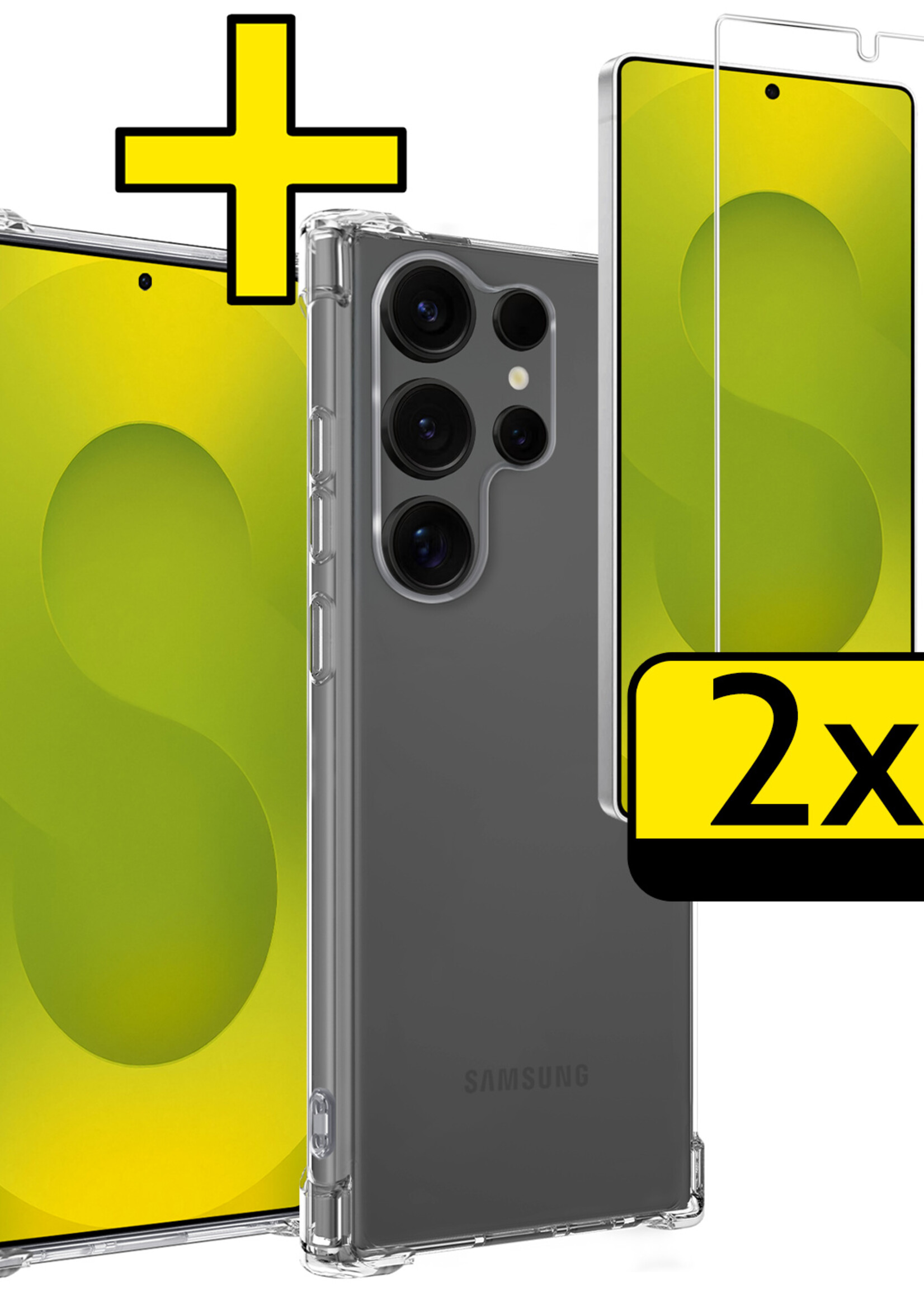 LUQ LUQ Samsung Galaxy S25 Ultra Hoesje Shockproof Met 2x Screenprotector