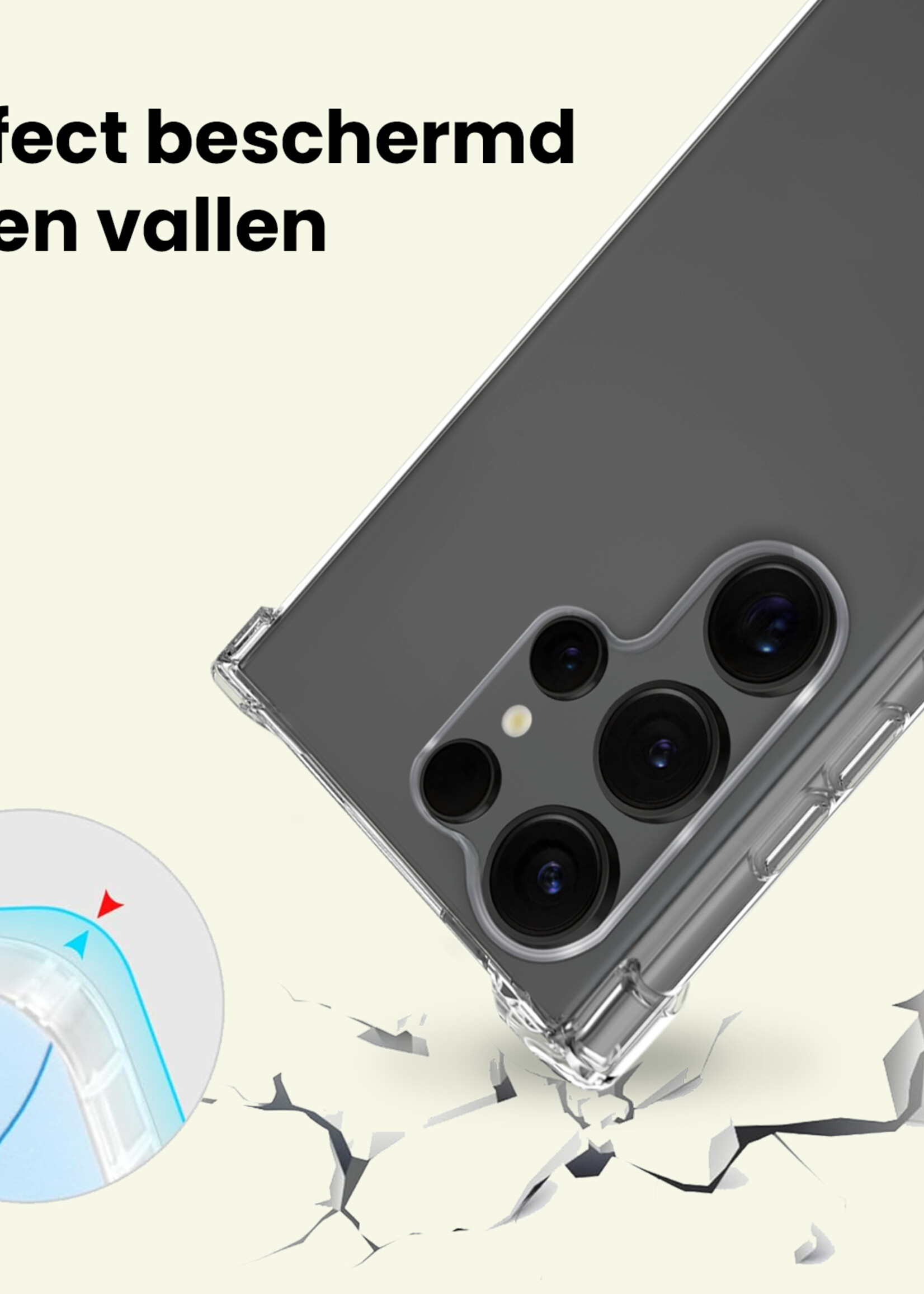 LUQ LUQ Samsung Galaxy S25 Ultra Hoesje Shockproof Met 2x Screenprotector