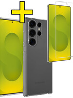 LUQ LUQ Samsung Galaxy S25 Ultra Hoesje Siliconen Met Screenprotector - Transparant