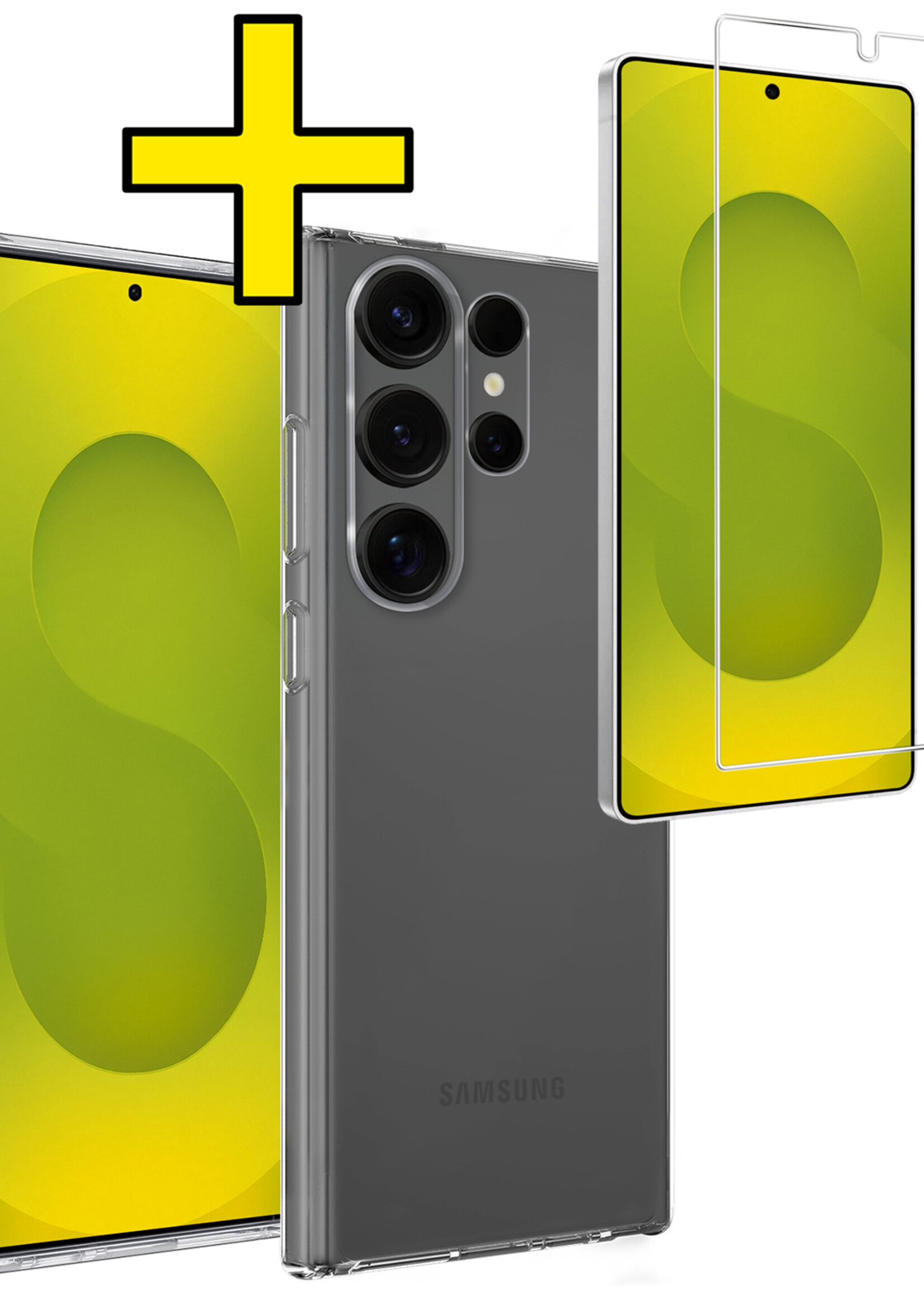 LUQ LUQ Samsung Galaxy S25 Ultra Hoesje Siliconen Met Screenprotector - Transparant