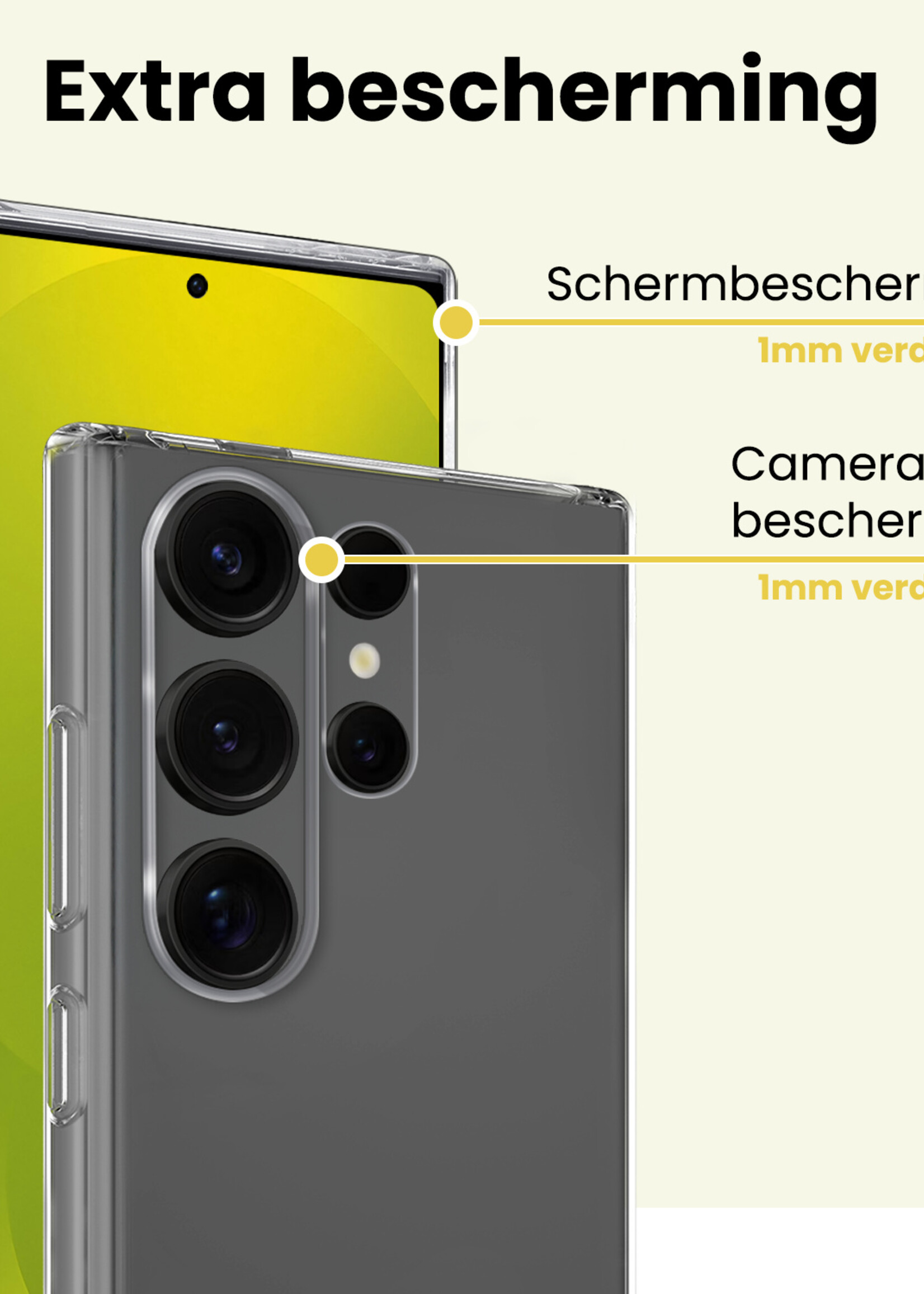 LUQ LUQ Samsung Galaxy S25 Ultra Hoesje Siliconen Met Screenprotector - Transparant