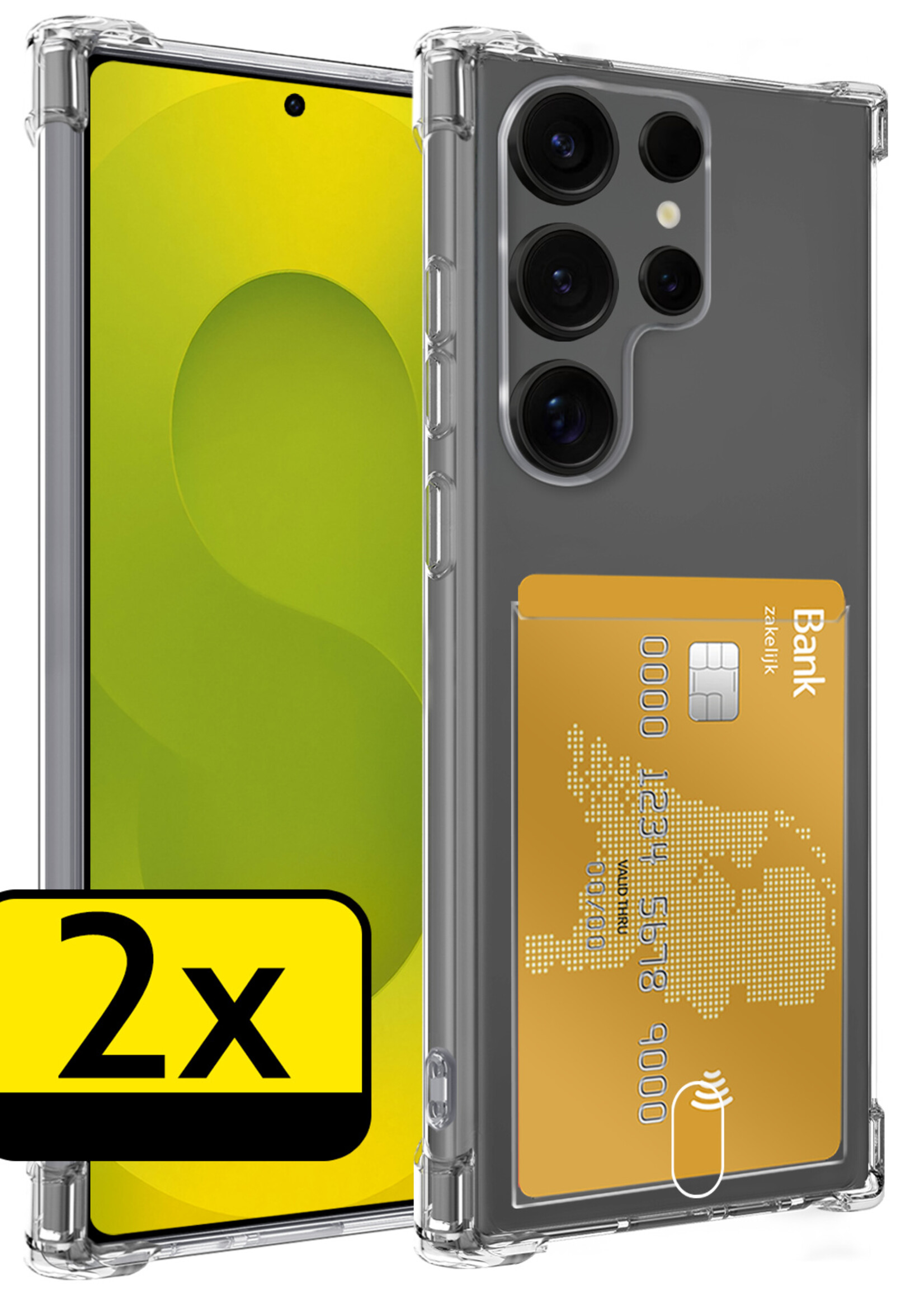 LUQ LUQ Samsung Galaxy S25 Ultra Hoesje Pashouder - 2 PACK