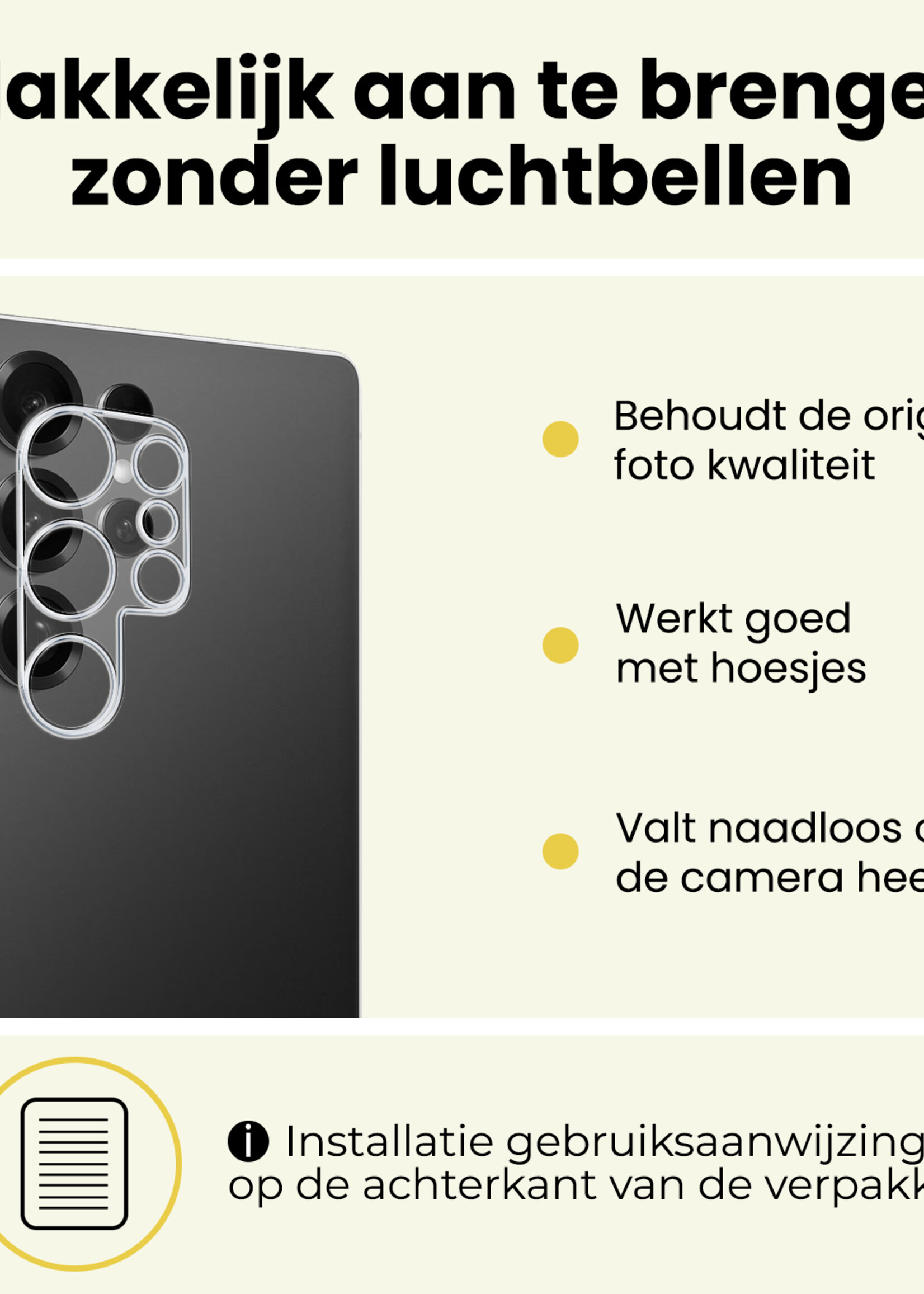 LUQ LUQ Samsung Galaxy S25 Ultra Camera Screenprotector - 3 PACK